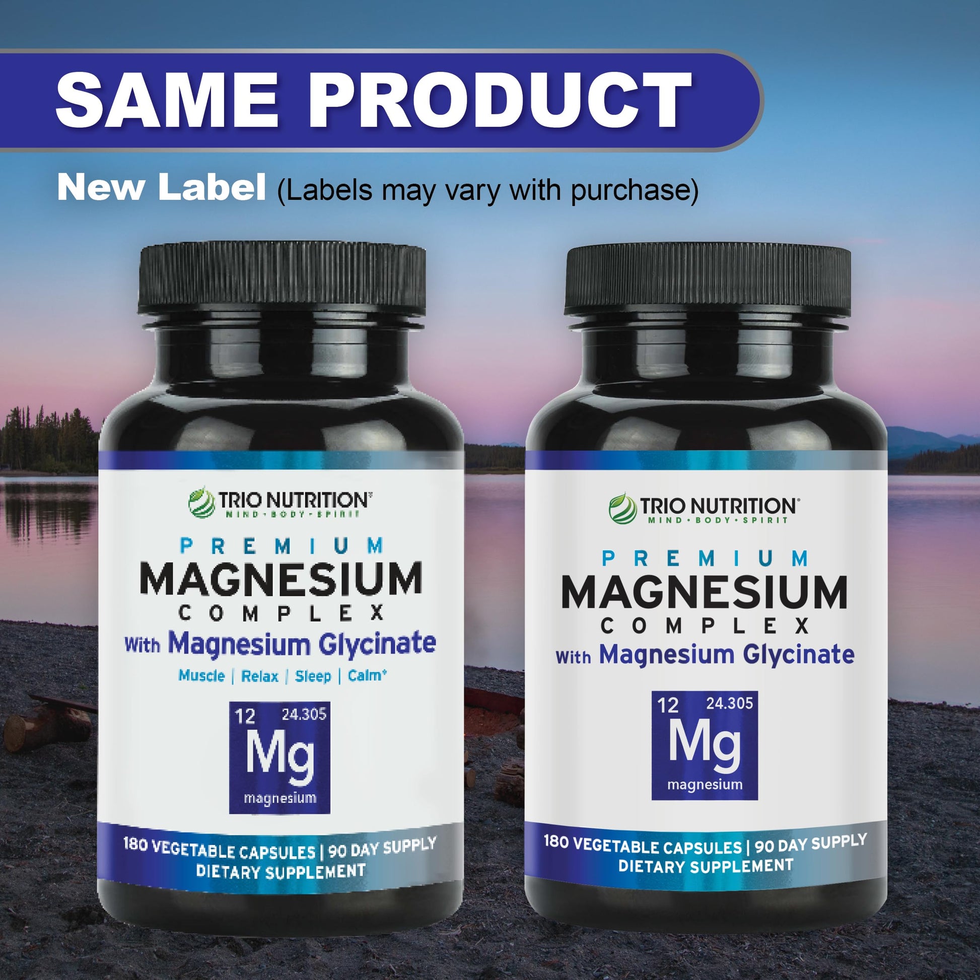 Trio Nutrition Magnesium Complex 90 Day Supply 420 mg | Natural Calm, Relax, Stress Relief, and Muscle Recovery |Magnesium Glycinate Supplement with Vitamin B6 for Rapid Absorption* TRIO NUTRITION uk supplements