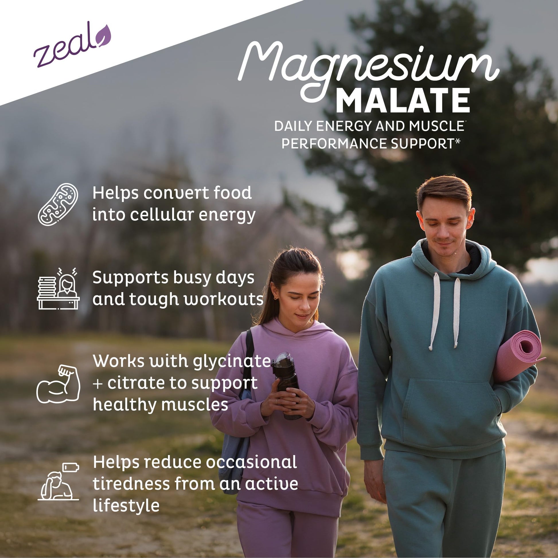 Zeal Naturals Triple Magnesium Complex Supplement - Glycinate, Malate, Citrate | 400mg, 180 Capsules | High Absorption Chelated Magnesium for Sleep, Mood, Muscle Recovery, Relaxation Zeal Naturals uk supplements