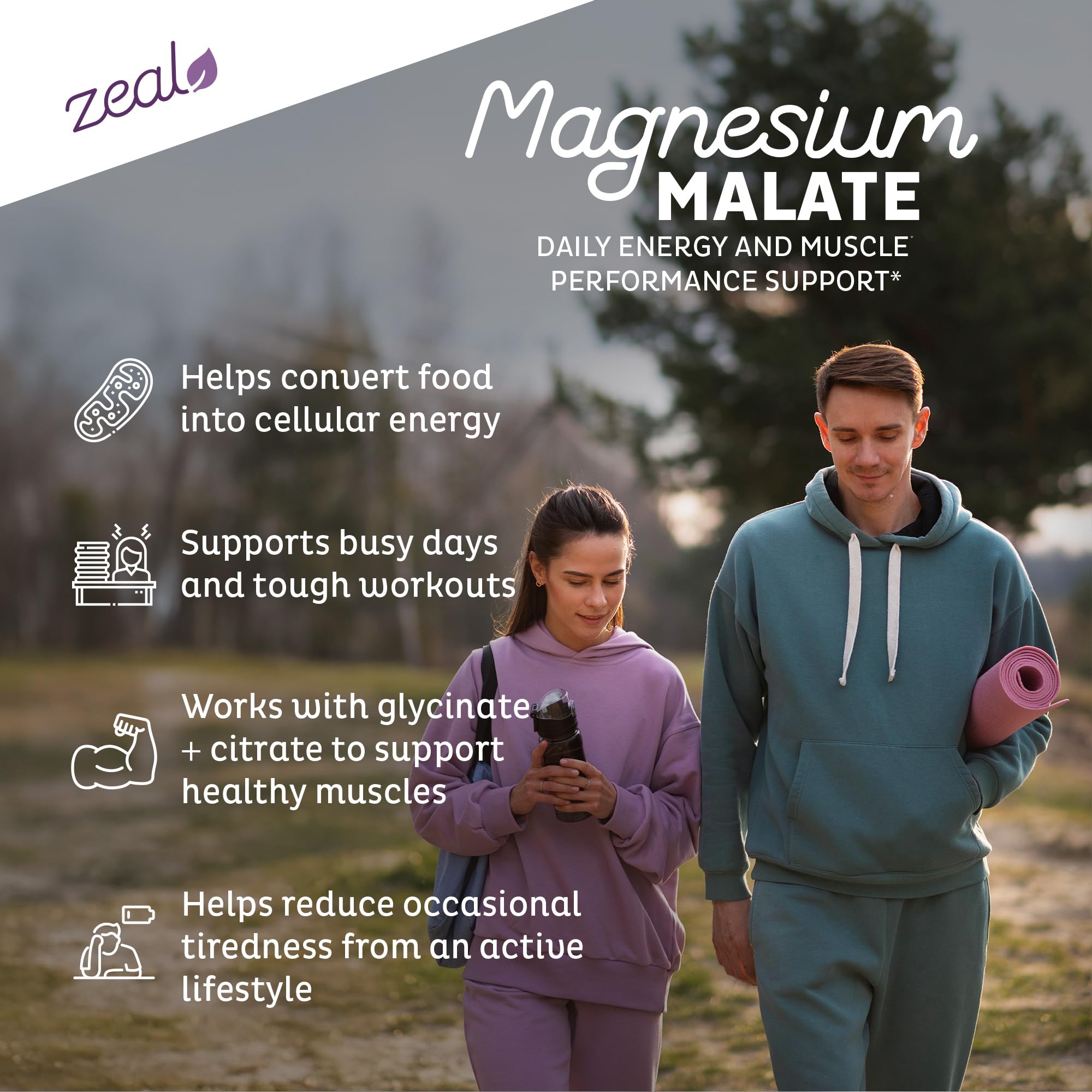 Zeal Naturals Triple Magnesium Complex Supplement - Glycinate, Malate, Citrate | 400mg, 180 Capsules | High Absorption Chelated Magnesium for Sleep, Mood, Muscle Recovery, Relaxation Zeal Naturals uk supplements