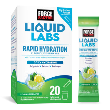 Force Factor Liquid Labs Electrolytes Powder Packets—Lemon Lime—Hydration Packets to Make Electrolyte Water with 5 Essential Electrolytes, Vitamins, Minerals Force Factor uk supplements