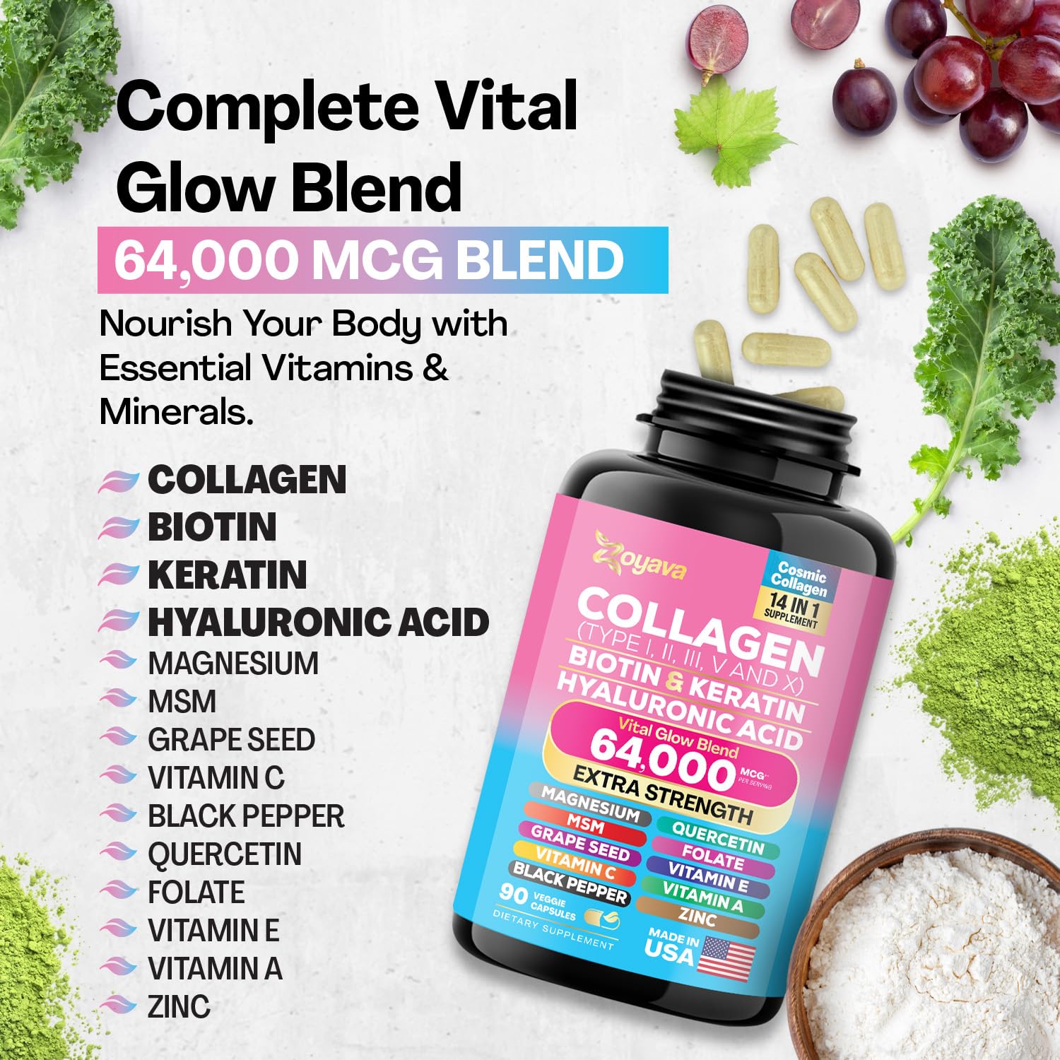 Zoyava Sea Moss 16-in-1 and Collagen 14-in-1 Bundle Zoyava uk supplements