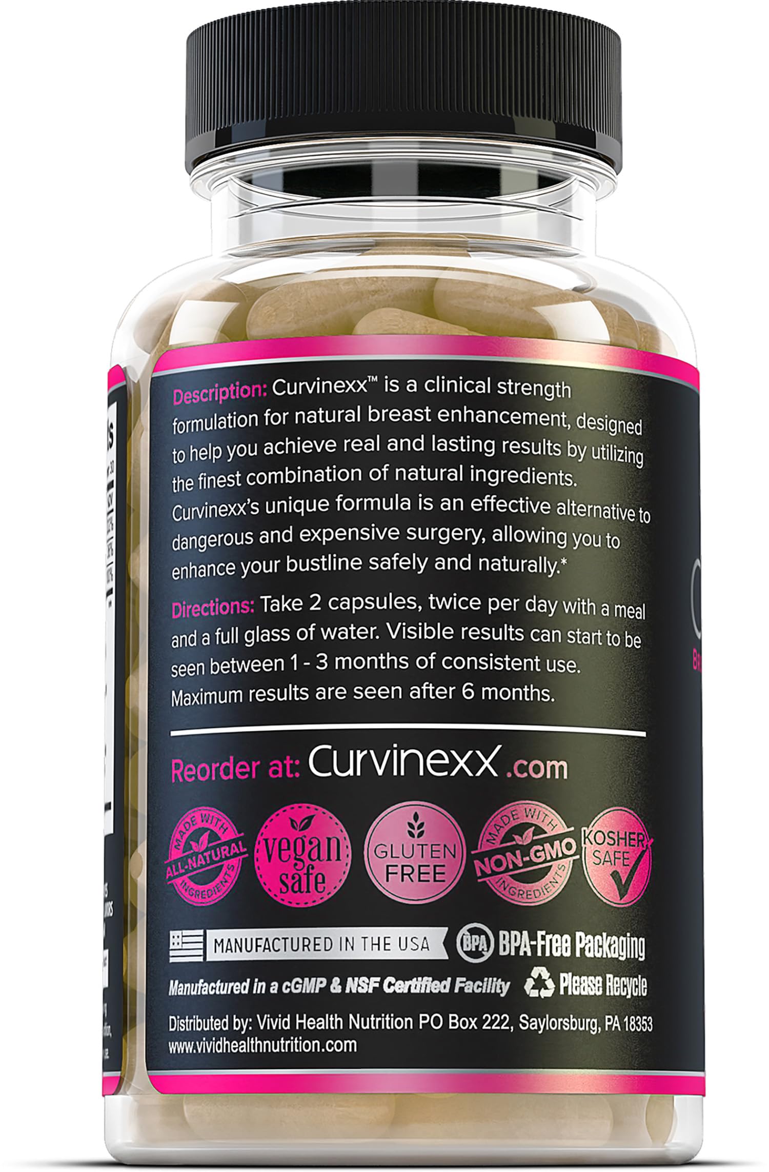 CURVINEXX (3 Bottles) - Natural Breast Toning and Firming Supplement. Lift, Firm and Enhance your Bust Naturally... Curvinexx uk supplements