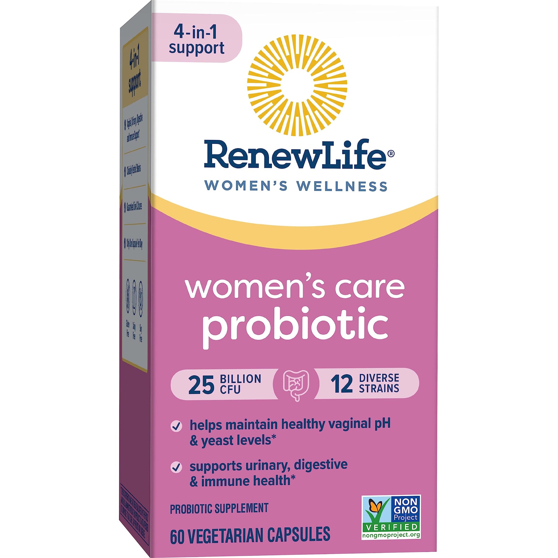 Renew Life Women's Probiotic Capsules, Supports pH Balance for Women, Vaginal, Urinary, Digestive and Immune Health, L. Rhamnosus GG, Dairy, Soy and Gluten-Free, 25 Billion CFU - 60 Ct Renew Life uk supplements