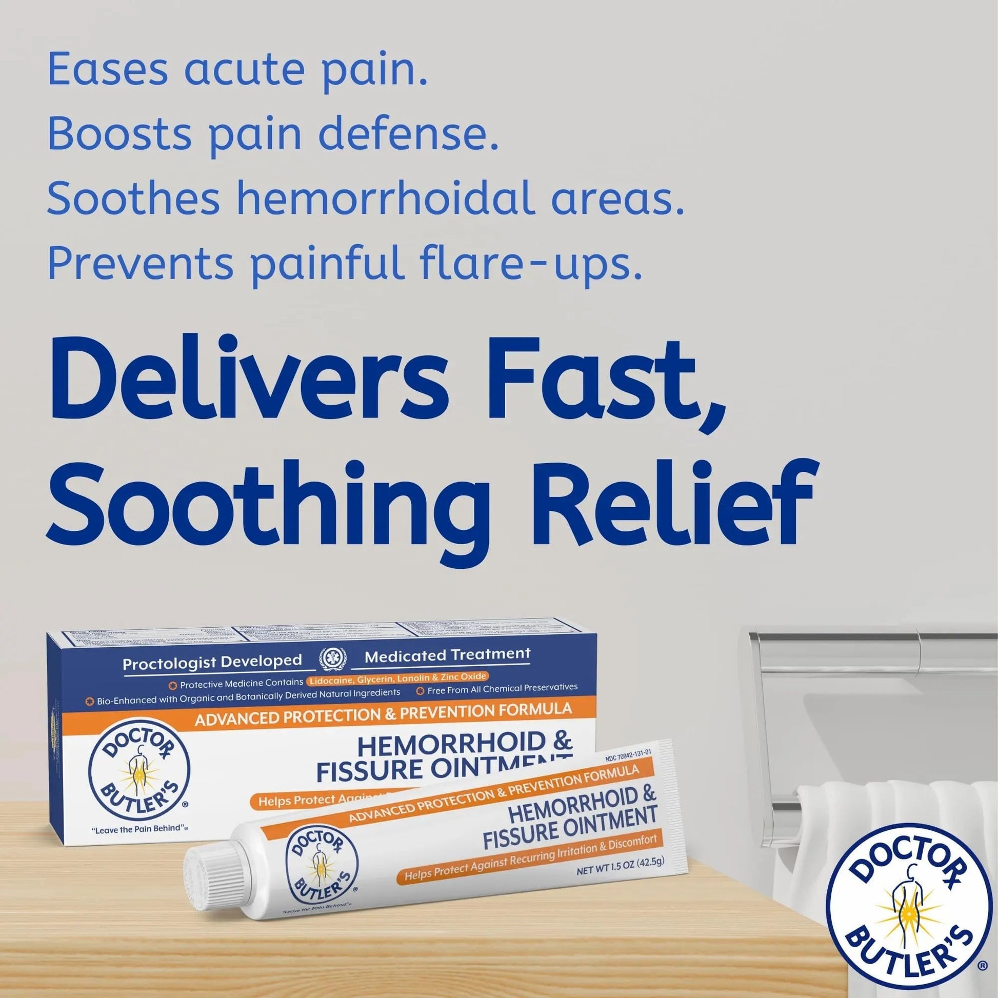 Doctor Butler's Advanced Hemorrhoid & Fissure Ointment – Lidocaine Hemorrhoid Treatment and Fissure Treatment Extra Strength Formula, Heals and Provides Fast Pain and Itch Relief* (1.5 oz.) Doctor Butler's uk supplements