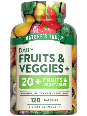 Nature's Truth Fruit and Veggies Supplement | 120 Vegetarian Capsules | 20+ Fruits & Vegetables | Vegetarian, Non-GMO, and Gluten Free Supplement Nature's Truth uk supplements