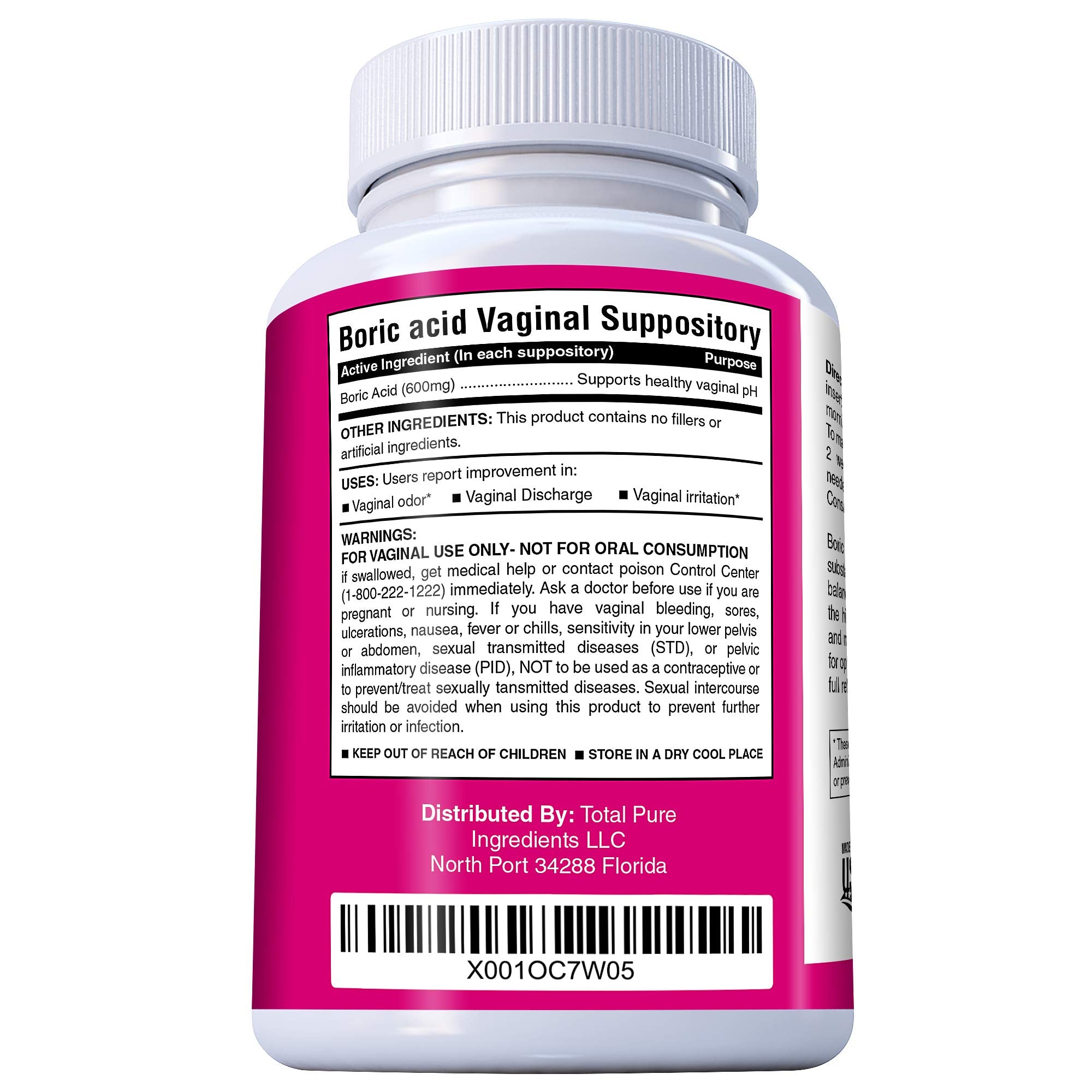 PURE PLANT HOME Boric Acid Suppositories Nature's Harmony 30 Count 600 mg 100% Pure Made in USA Nature's Harmony uk supplements