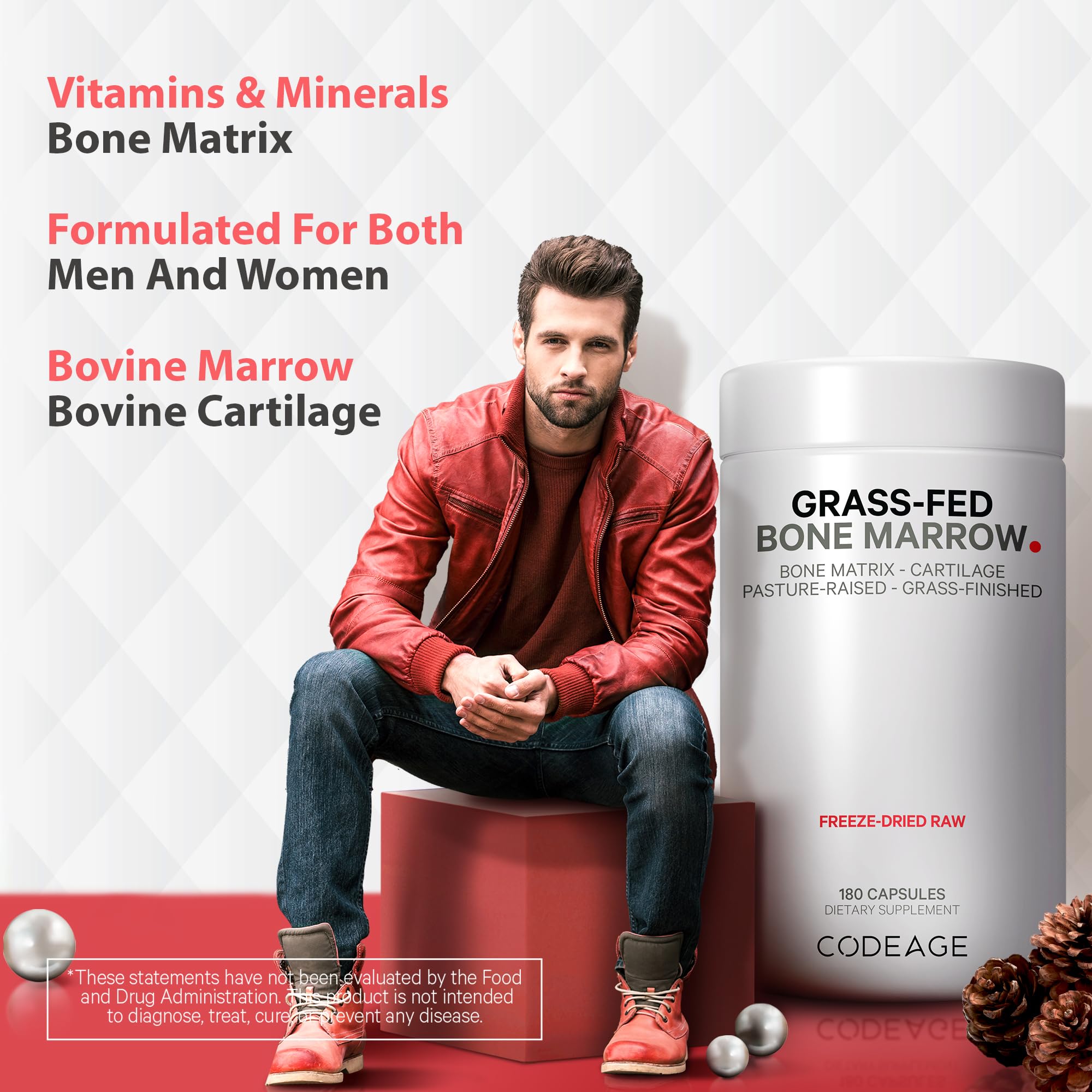 Codeage Grass Fed Bone Marrow, Full Spectrum Whole Bone Extract Codeage uk supplements