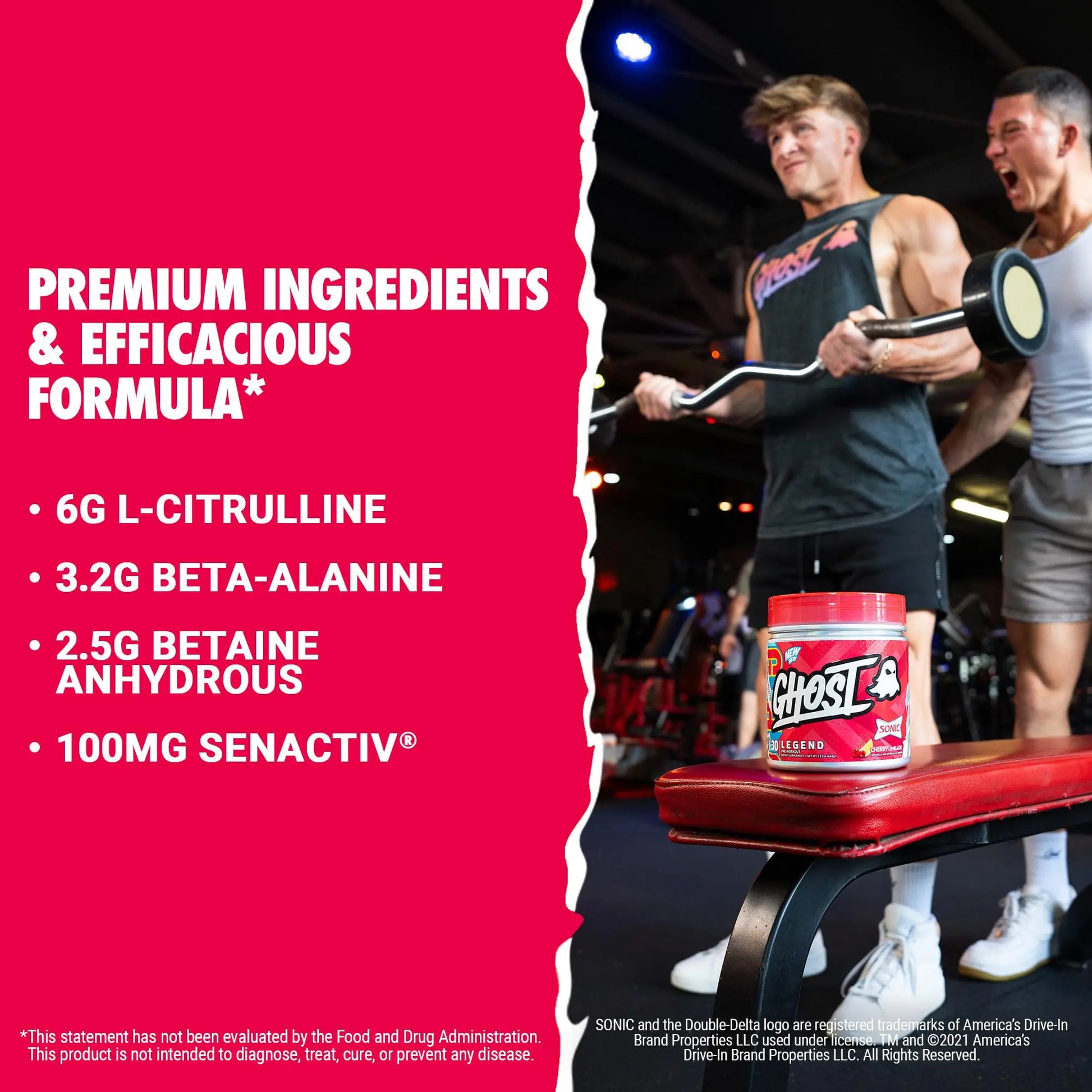 GHOST Legend Pre Workout Powder, Sonic Cherry Limeade - 30 Servings – Pre-Workout for Men & Women with Choline, L-Citrulline, GHOST uk supplements