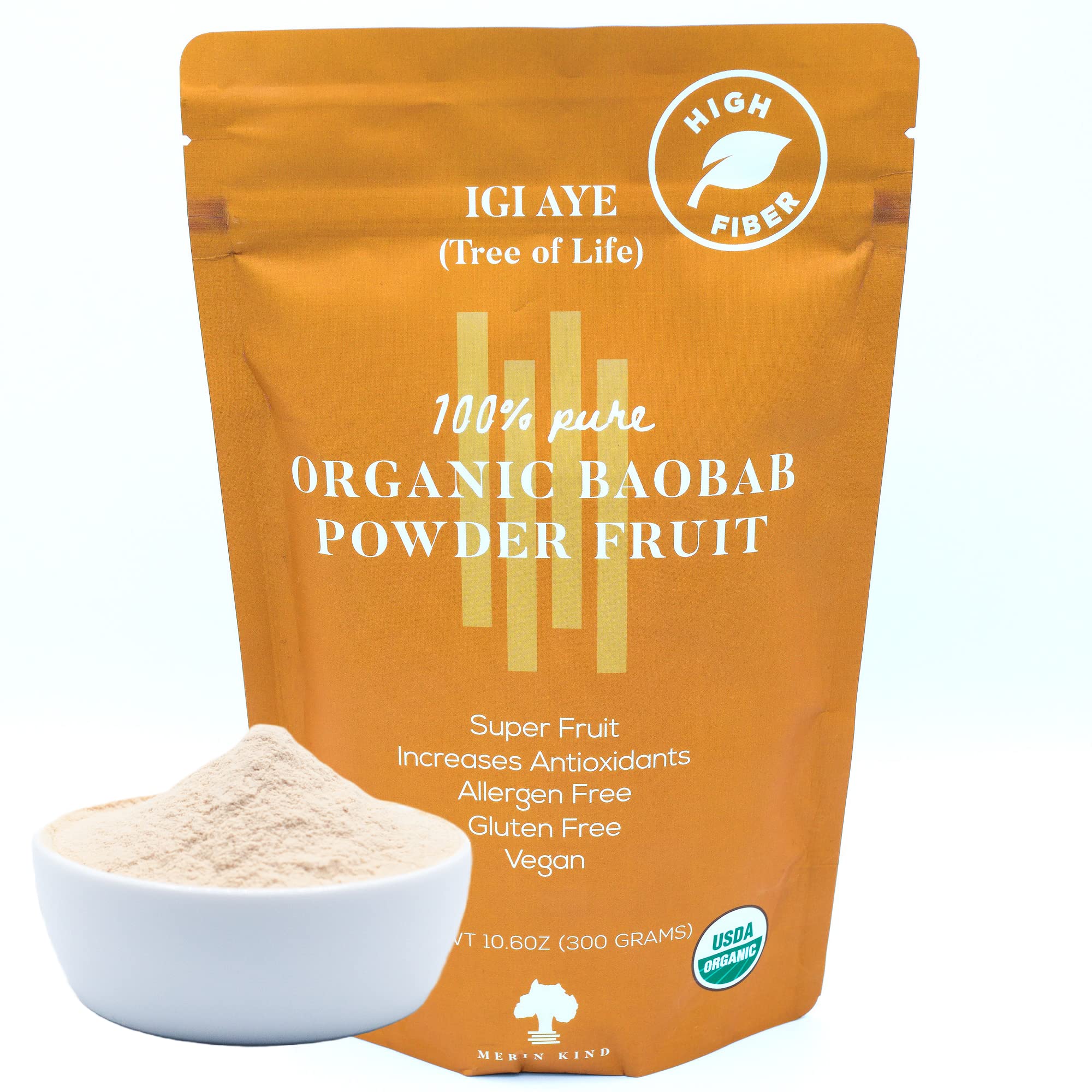 MERIN KIND Organic Baobab Powder - Prebiotic Fiber Supplement MERIN KIND uk supplements