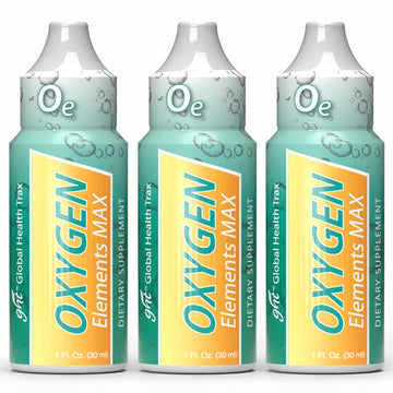 GHT Oxygen Elements Max Liquid Oxygen Drops in 1 Ounce Bottle, Portable Supplement - Bolster Endurance and Stamina, Cleanse Cells (3 Pack) ght Global Health Trax uk supplements