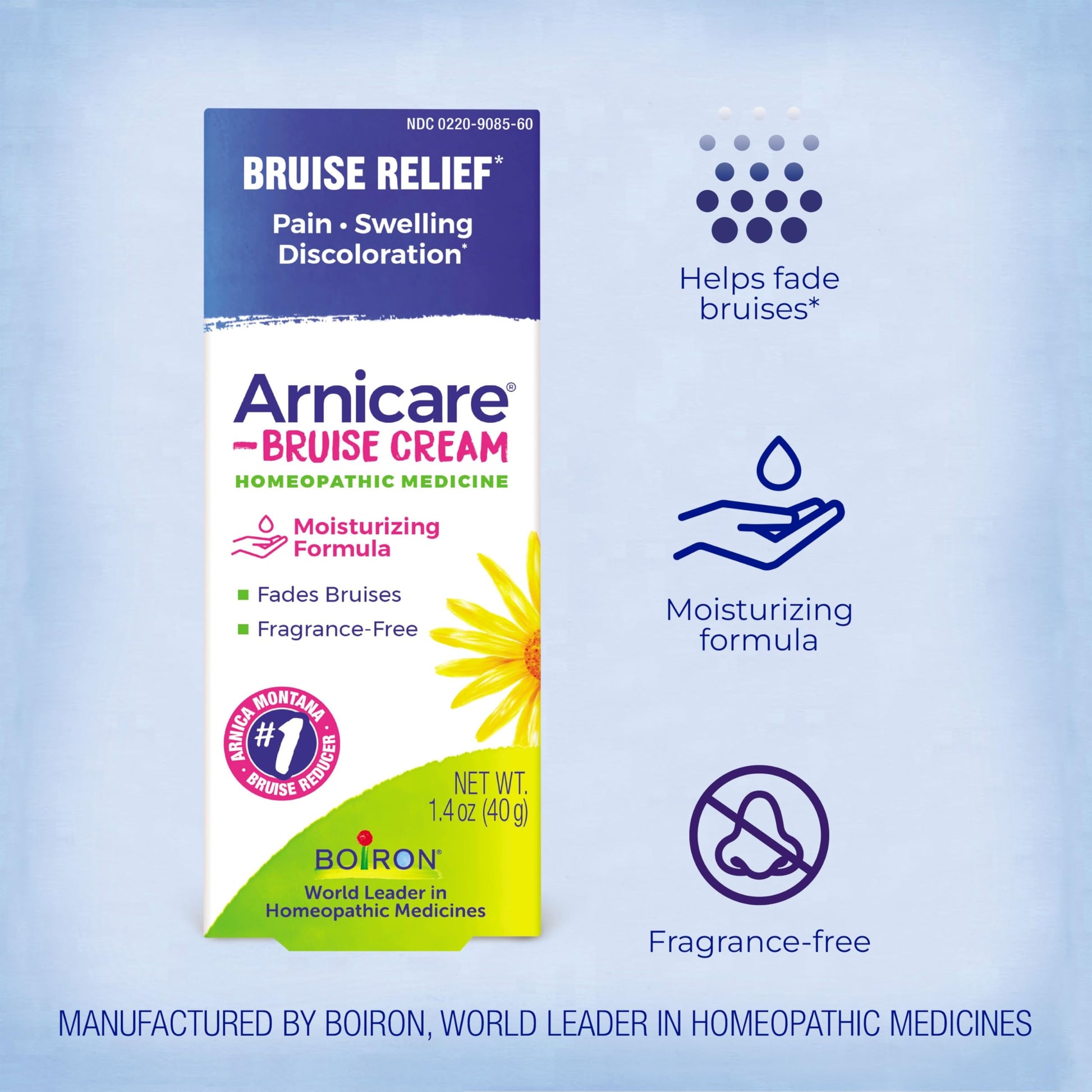 Boiron Arnicare Bruise Cream for Pain Relief from Bruising and Swelling or Discoloration from Injury - 1.4 oz Boiron uk supplements