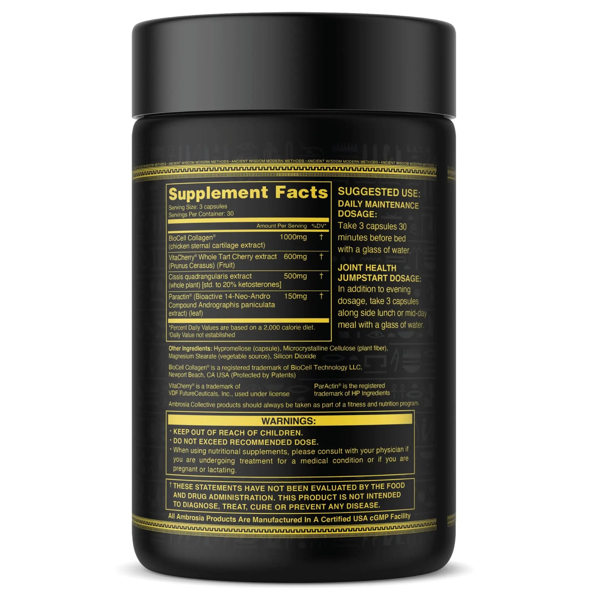 Ambrosia Mwendo - Joint & Ligament Repair | Strengthen Tendons & Increase Soft Tissue Extensibility | Muscle Soreness, & Recovery Time with BioCell Collagen | 90 Veggie Capsules Ambrosia uk supplements
