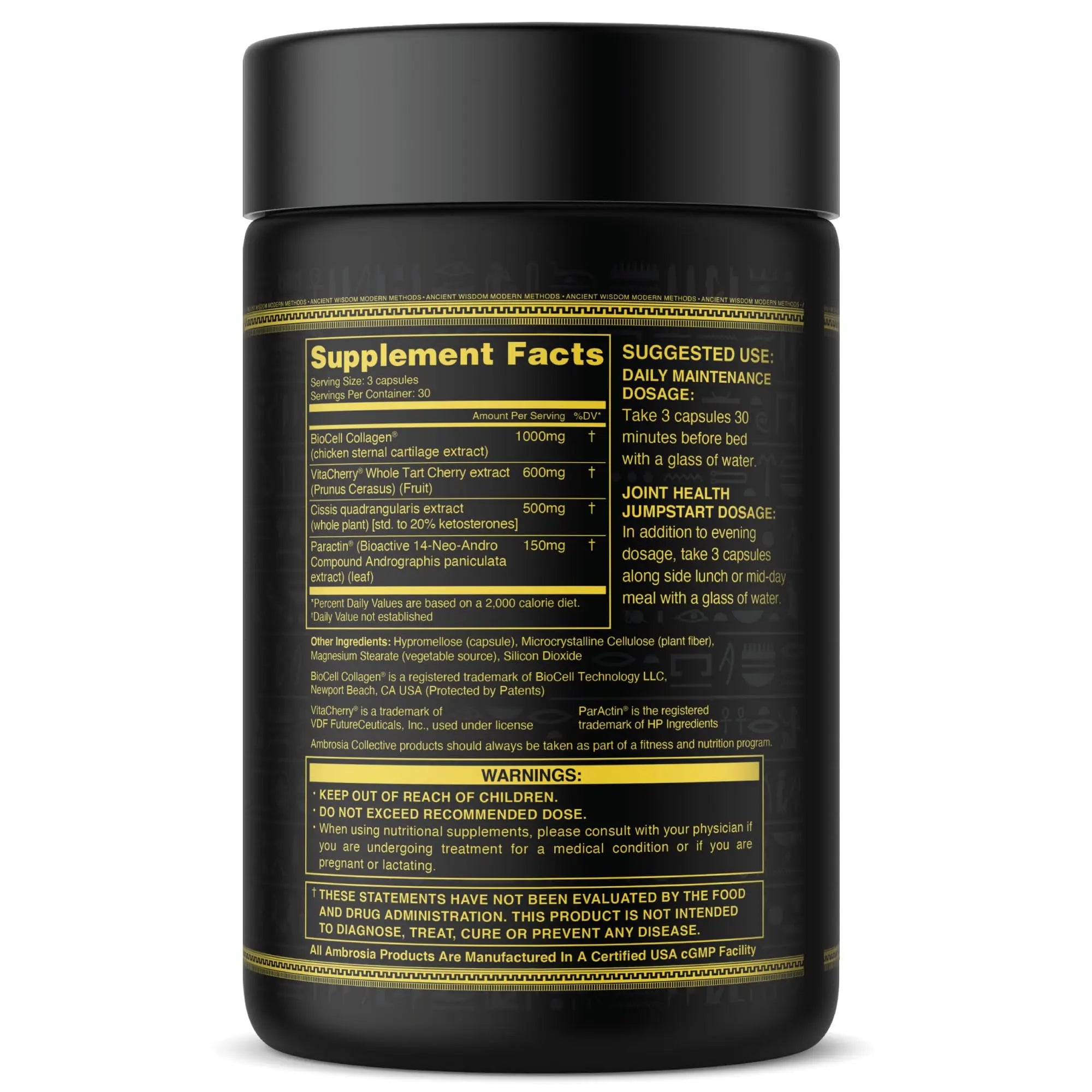 Ambrosia Mwendo - Joint & Ligament Repair | Strengthen Tendons & Increase Soft Tissue Extensibility | Muscle Soreness, & Recovery Time with BioCell Collagen | 90 Veggie Capsules Ambrosia uk supplements