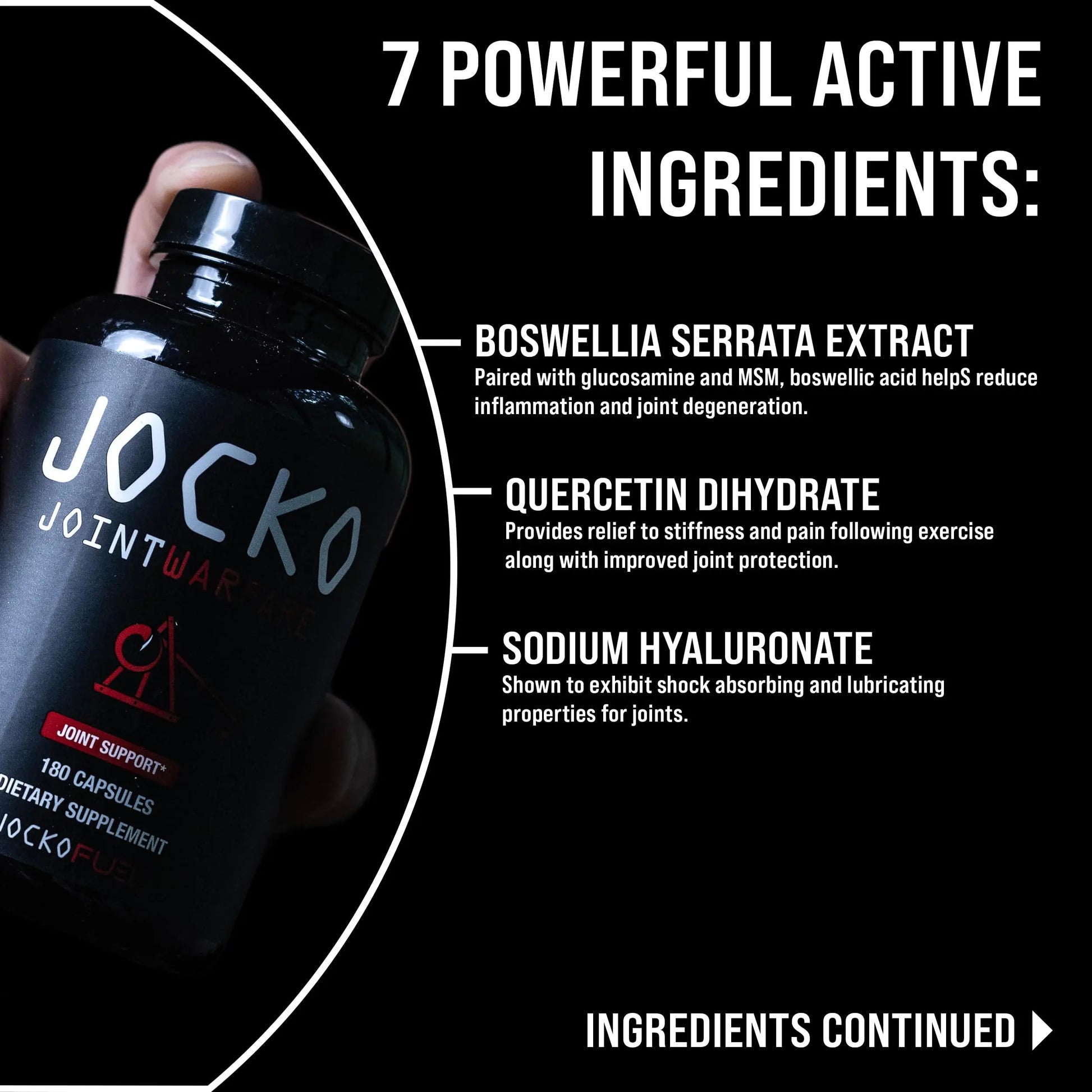 Jocko Fuel Joint Support Supplement - Glucosamine MSM for Joint Pain, Mobility, & Flexibility w/Turmeric & Boswellia (180 Capsules) Jocko Fuel uk supplements