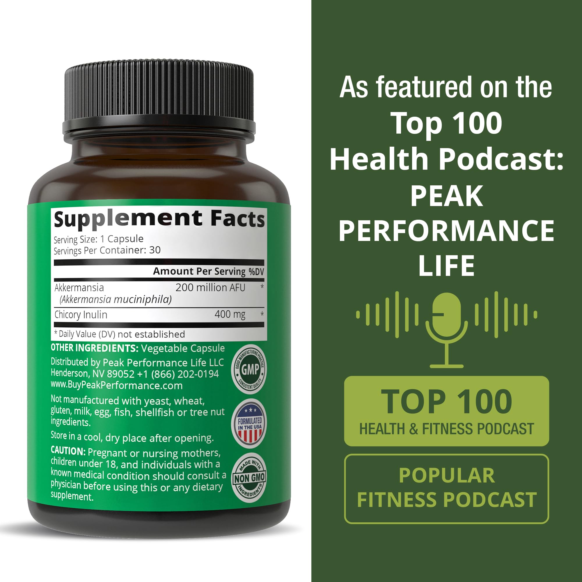 Akkermansia Probiotic to Increase GLP-1 Production. Ultra High Strength Akkermansia Muciniphila Live Strain with Prebiotic Fiber for Gut Health & Microbiome Balance. Delayed Release, 3rd Party Tested Peak Performance uk supplements