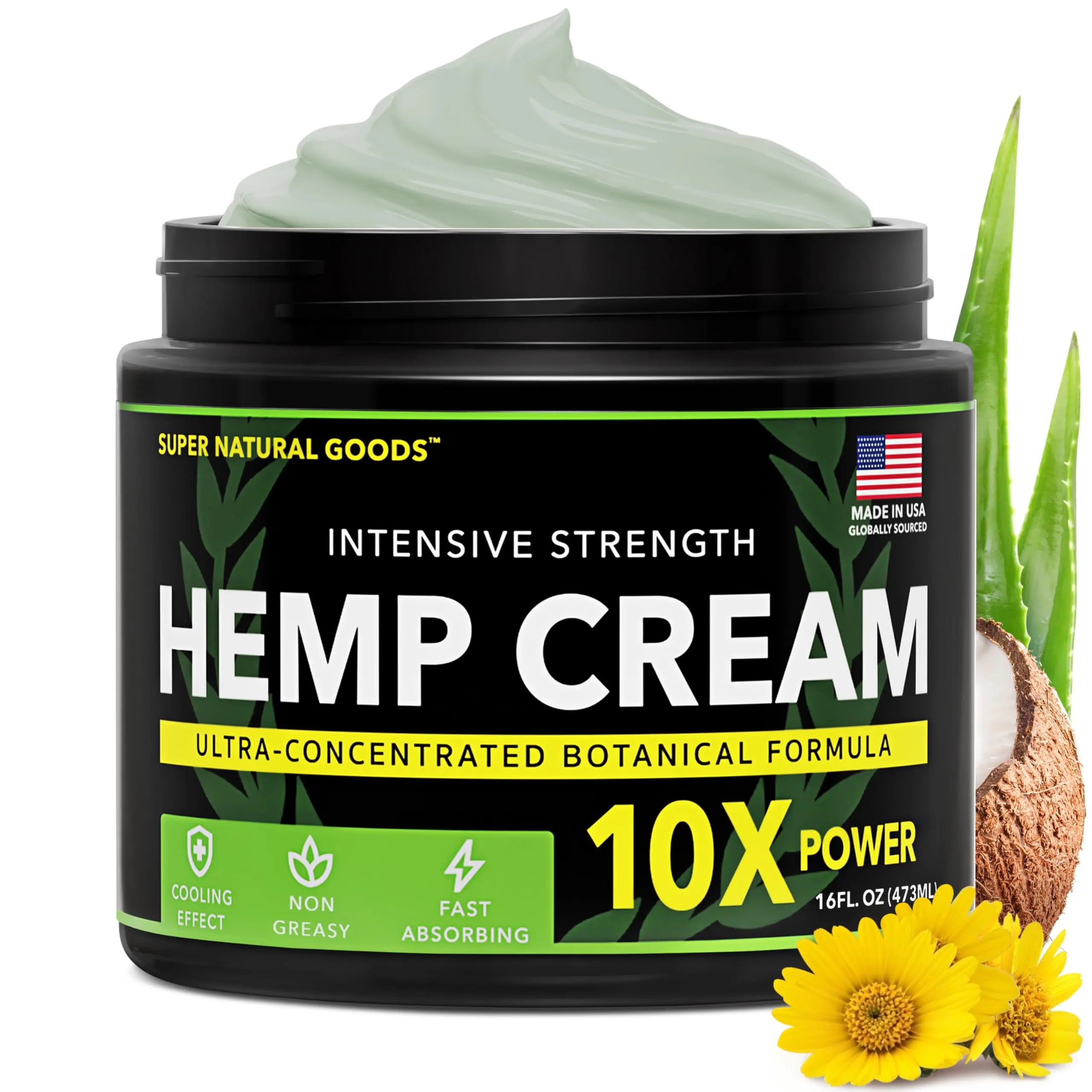 Super Natural Goods Hemp Cream with Hemp Oil, Turmeric, Arnica & Menthol – Botanical Cream with a Cooling Sensation for Localized Application (16oz) Super Natural Goods uk supplements