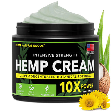 Super Natural Goods Hemp Cream with Hemp Oil, Turmeric, Arnica & Menthol – Botanical Cream with a Cooling Sensation for Localized Application (16oz) Super Natural Goods uk supplements