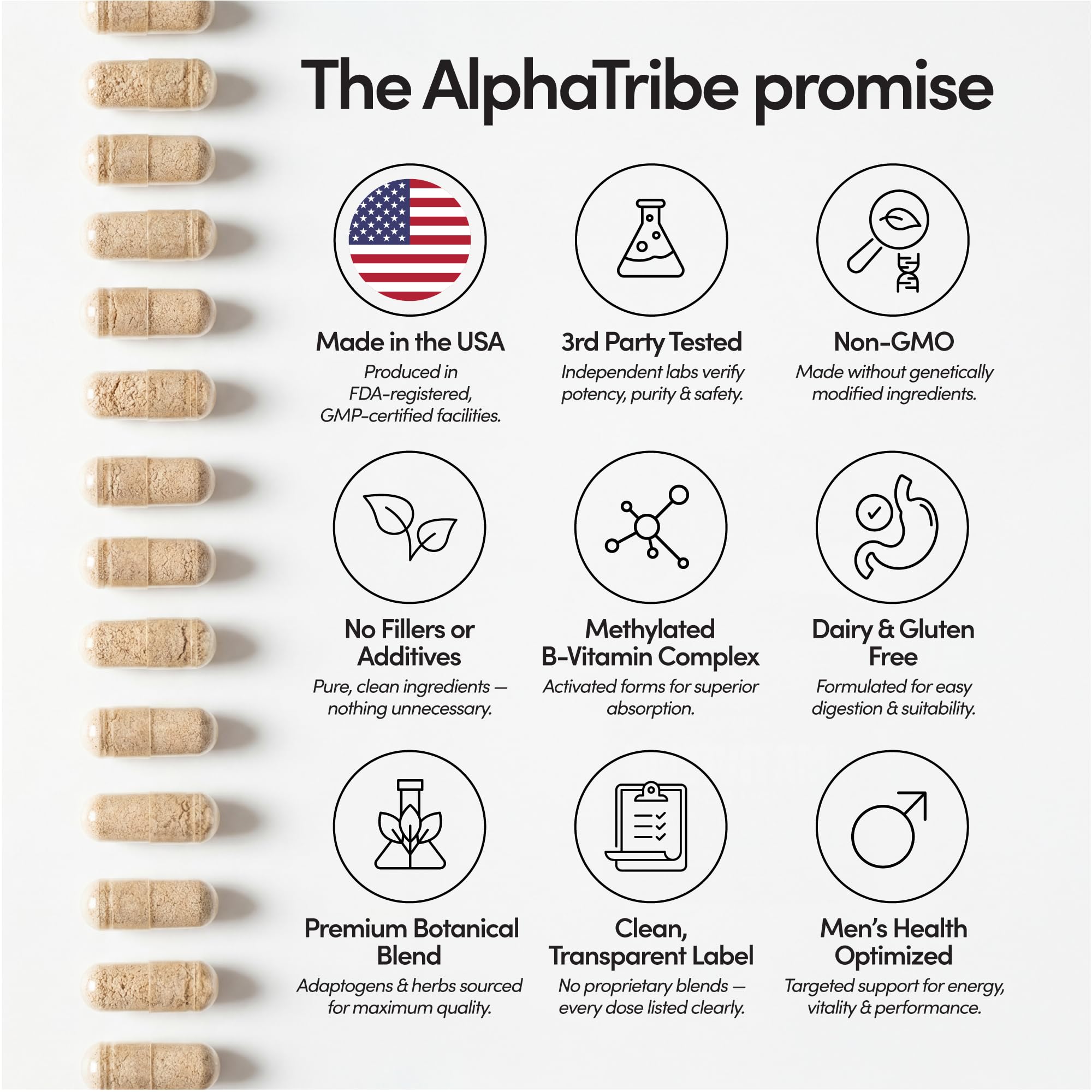 Alpha Tribe Multivitamin for Men with Seamoss Black Seed Oil Ashwagandha Burdock Root, Turmeric Bladderwrack, Vitamin C, Elderberry, Manuka, Yellow Dock | Daily Men's Vitamins and Minerals Supplement Alpha Tribe uk supplements