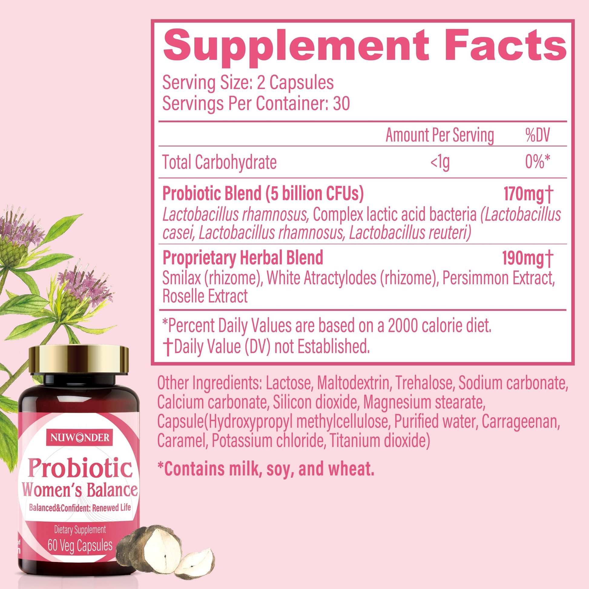 NUWONDER Women's probiotic - Natural Vaginal Support Supplement, Balanced & Confident NUWONDER uk supplements