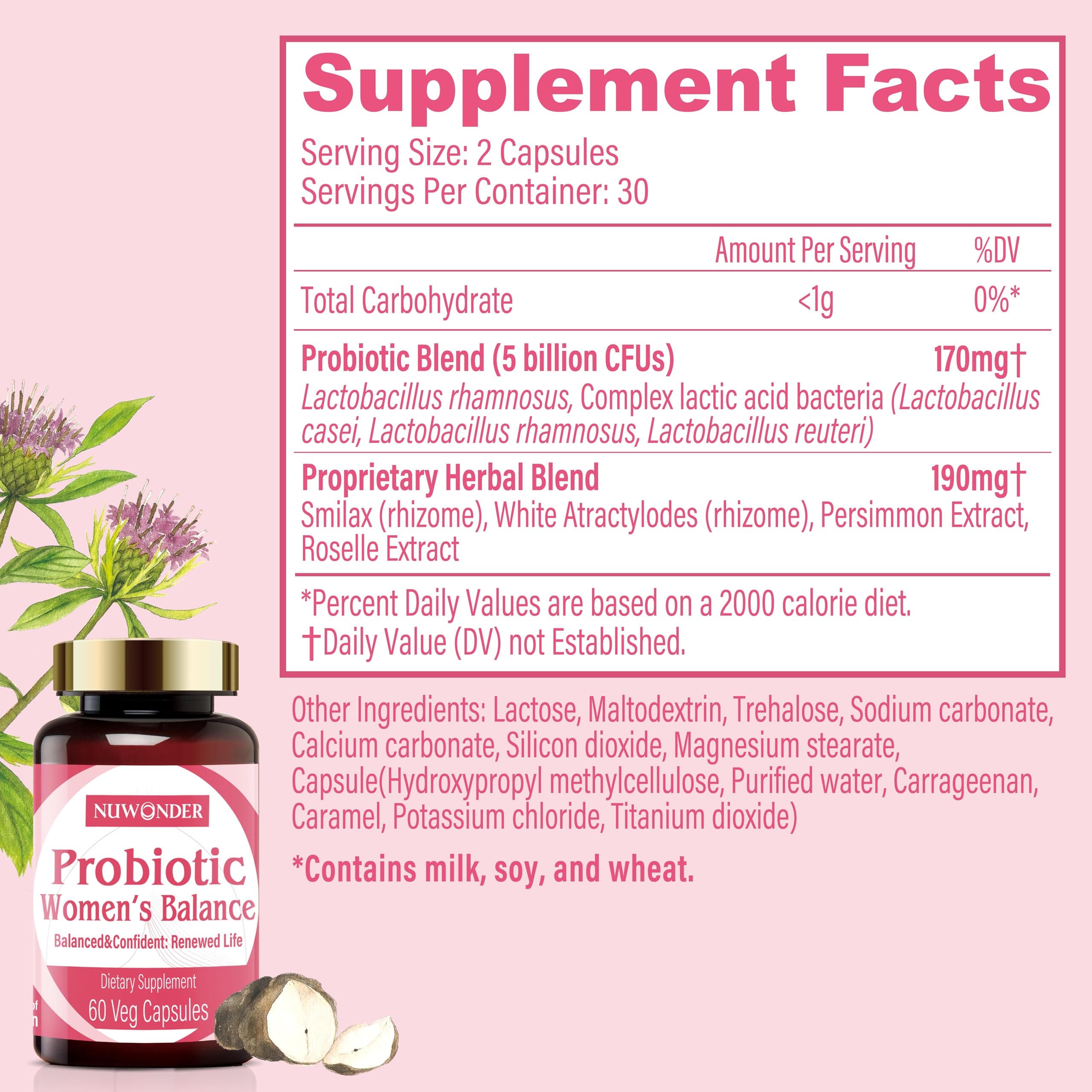 NUWONDER Women's probiotic - Natural Vaginal Support Supplement, Balanced & Confident NUWONDER uk supplements