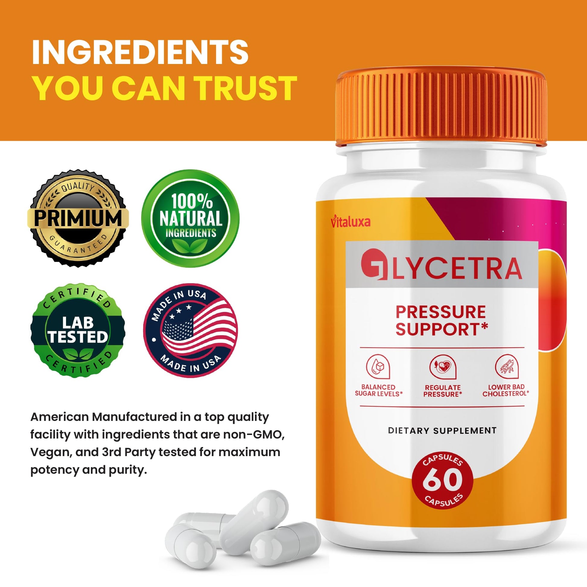 (2 Pack) Glycetra Capsules, Glycetra Blood Support Supplement Advanced Formula Premium Blend All Natural Balance Flow, Glicetra Pills Maximum Strength Glycogen Support Health Wellness Review (120 Ct) Vitaluxa uk supplements
