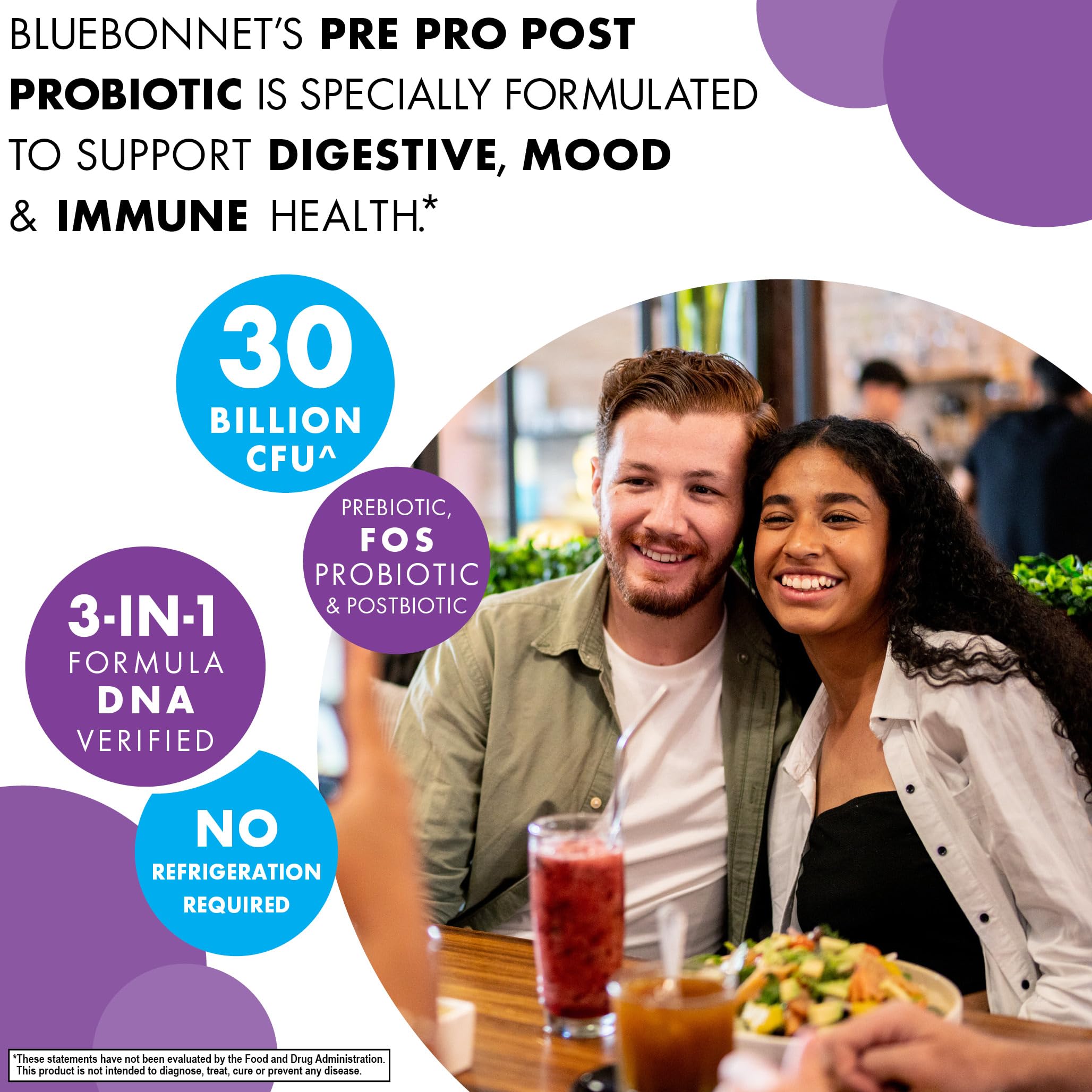 BlueBonnet Nutrition Pre Pro Post Probiotic 30 Billion CFU^ Shelf Stable – for Women & Men Digestion, Gut, Mood, Immune* - Free of Dairy, Gluten & Soy - Non-GMO - 30 Vegetable Capsules, 30 Servings BlueBonnet uk supplements