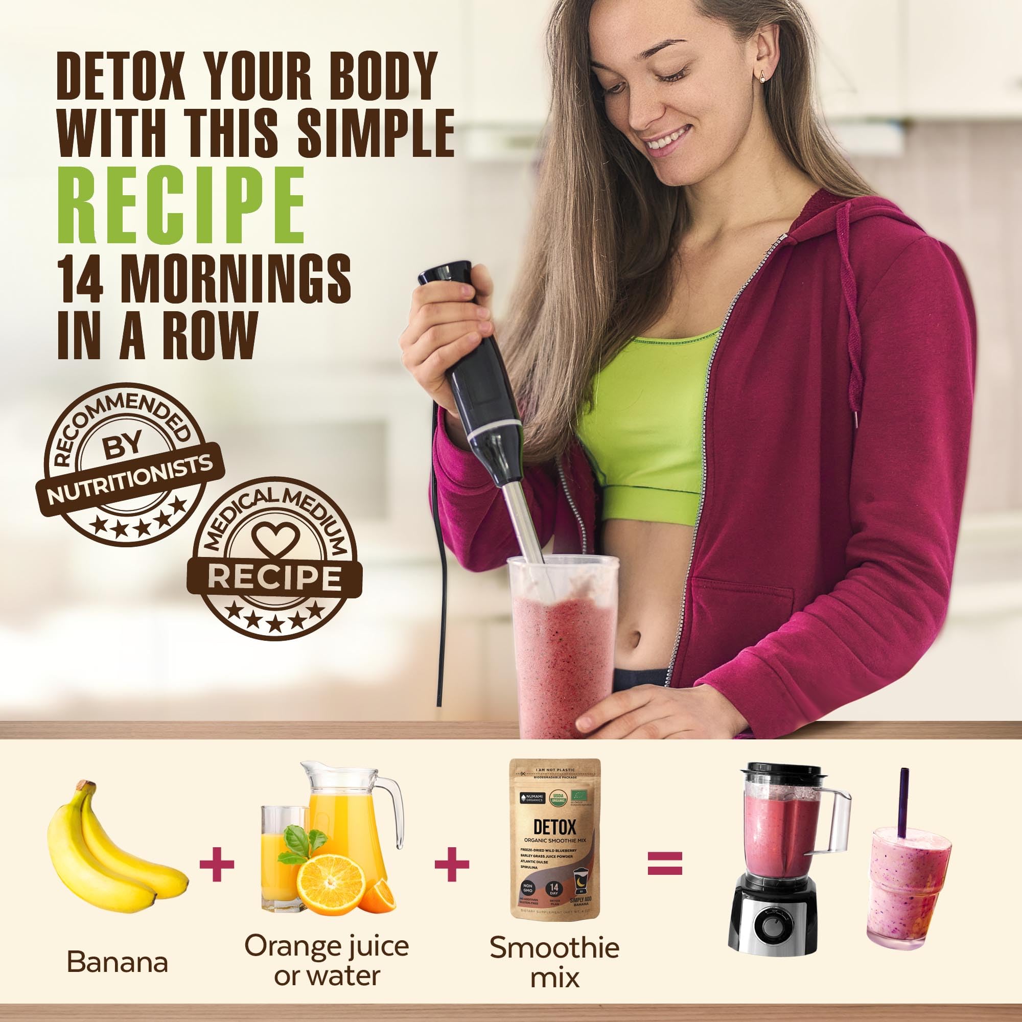 Numami Organic Detox Blueberry Smoothie Powder with Healthy Spirulina, Atlantic Dulse Numami uk supplements