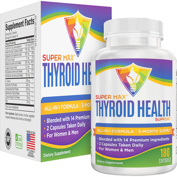 Thyroid Support (3-Month) Supplement All-in-1 with 14 Active Ingredients in 1 Formula | Thyroid Health Support Supplements | Women & Men | 90-Day Bulk Supply | 180 Capsules Elevate Recovery Supplements uk supplements