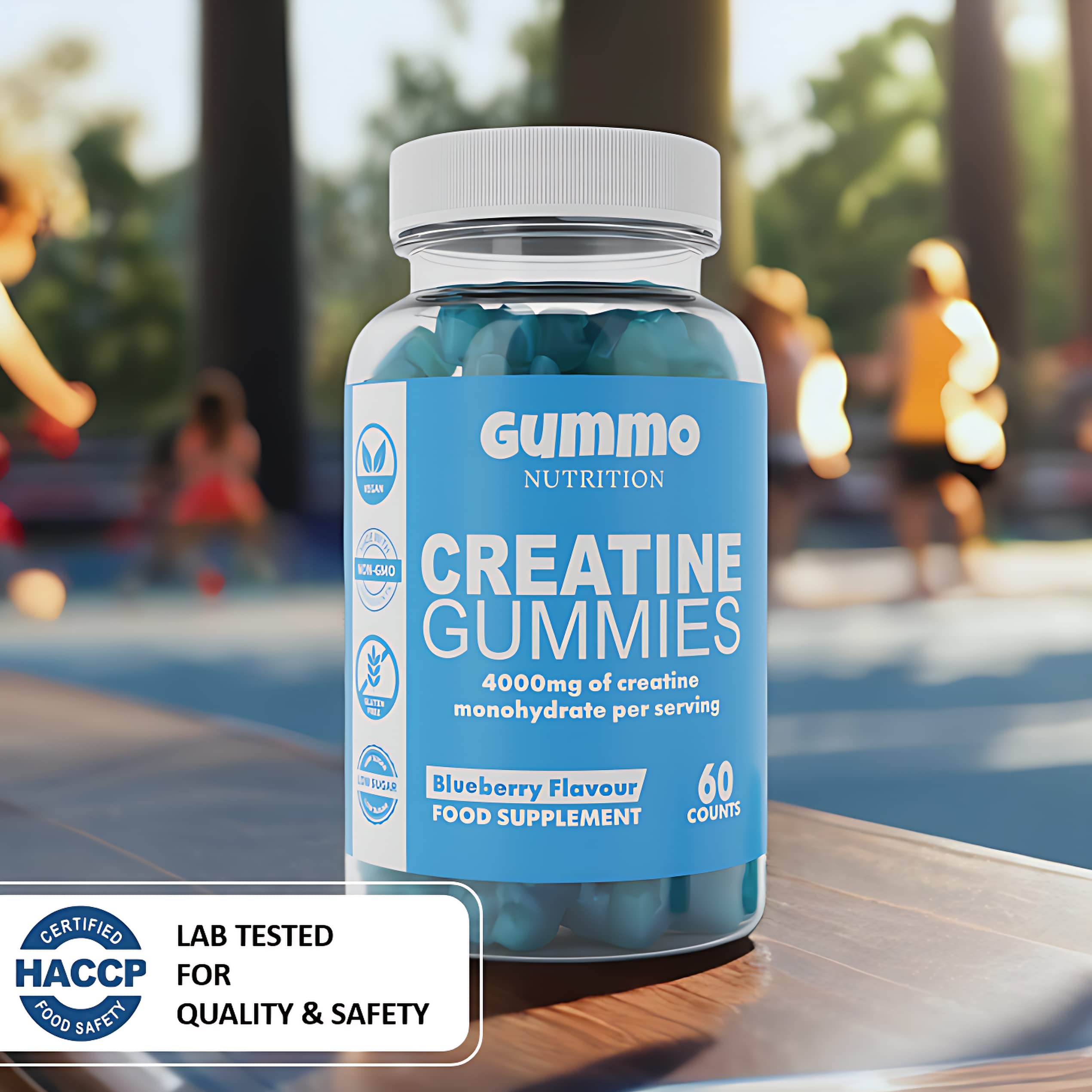 Creatine Monohydrate Gummies 4000mg for Men & Women - 60 Chewable Creatine GUMMO NUTRITION uk supplements