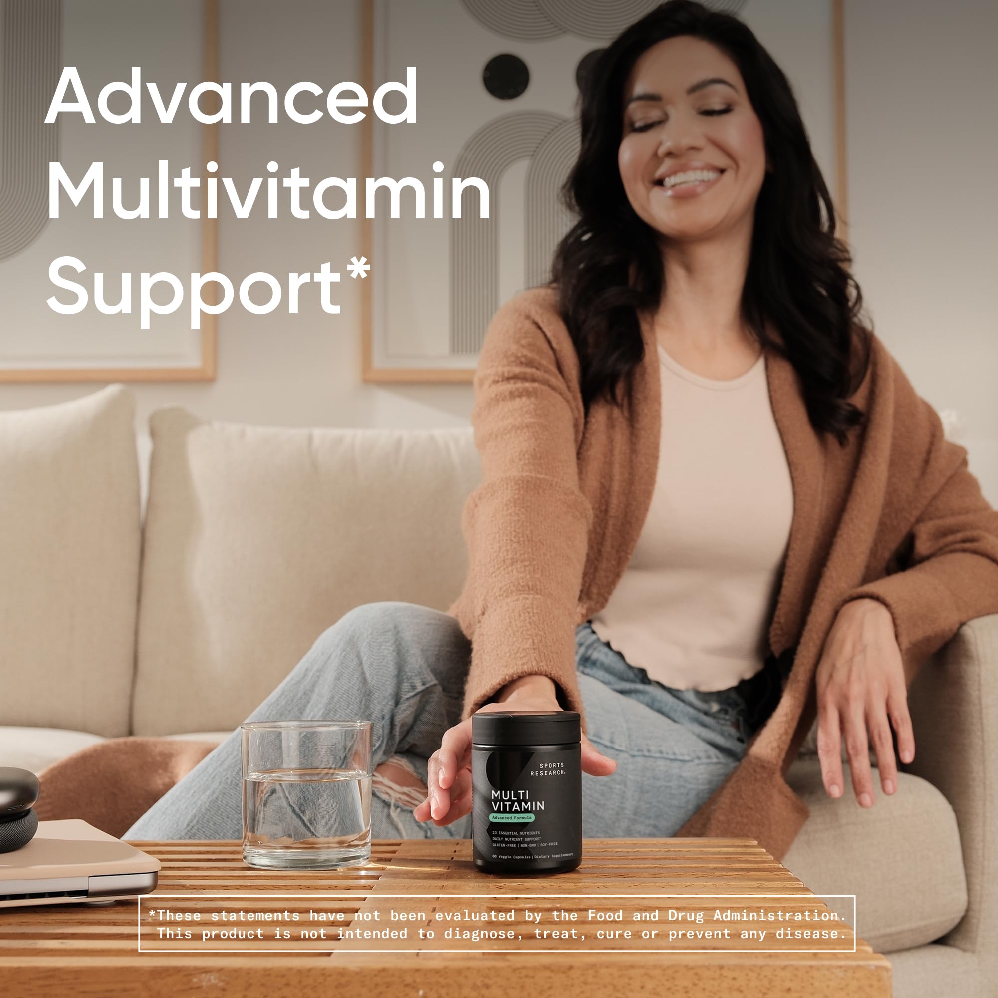 Sports Research® Multivitamin – Advanced Formula - 23 Essential Vitamins & Minerals with CoQ10 & Iodine - Daily Nutrient Support*- Non-GMO Tested & Gluten-Free -60 Veggie Capsules Sports Research uk supplements