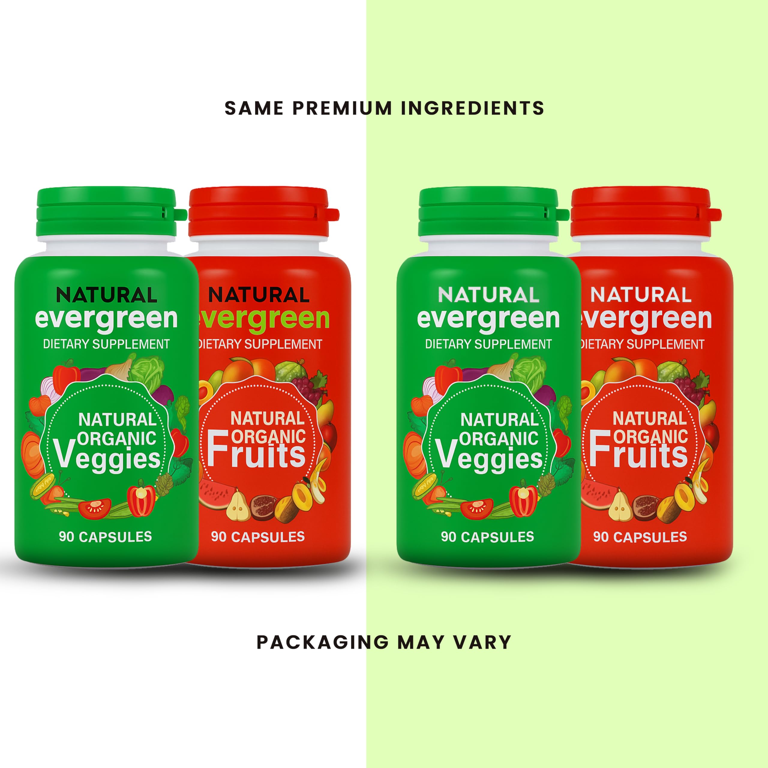 Fruit and Veggies Supplement – 100% Natural Super Greens Blend with Fruits & Vegetables | Veggie Capsules for Adults & Kids | Daily Nutrient Support Packed with Natural Vitamins & Minerals Natural Evergreen uk supplements