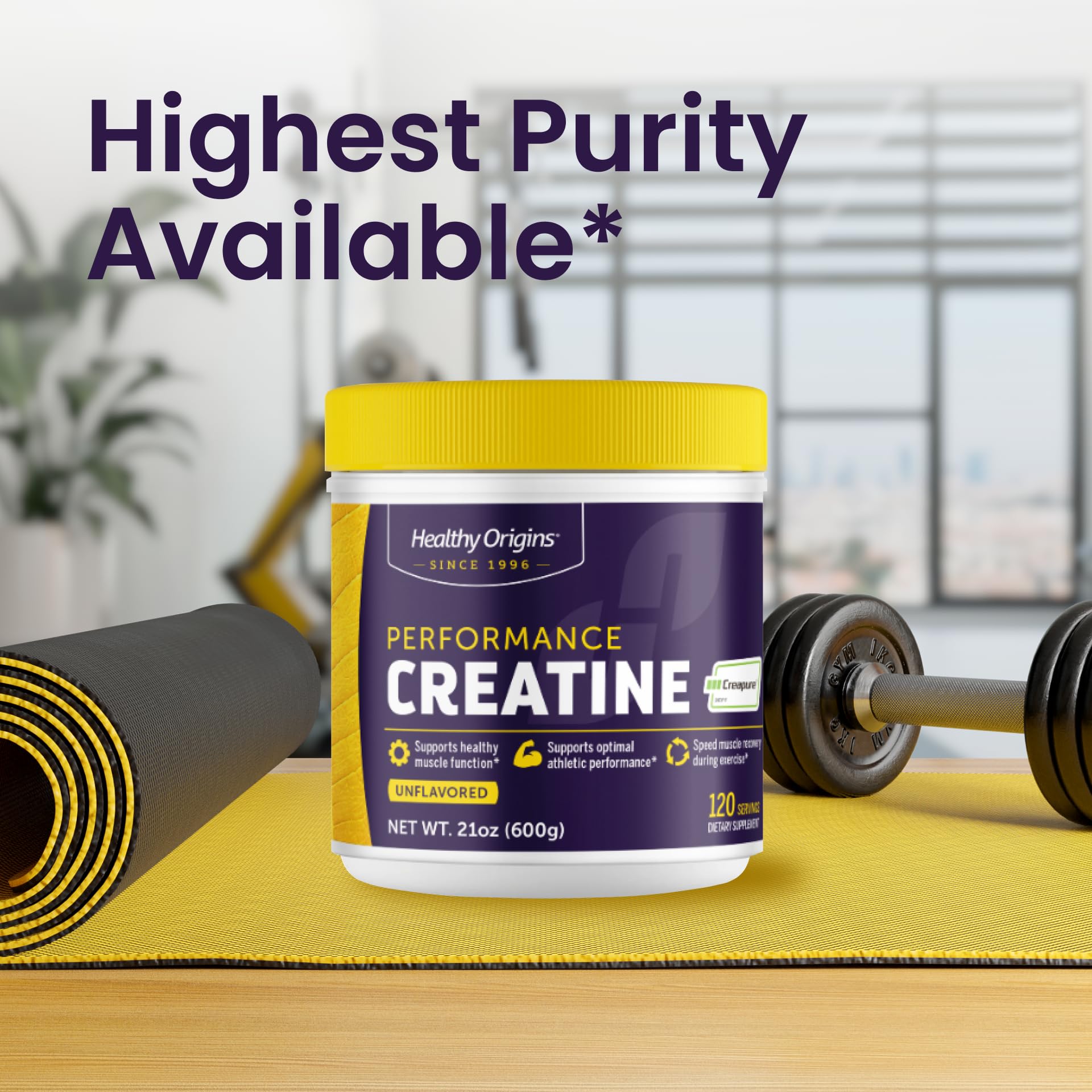 Healthy Origins® Performance Creatine with Creapure®, Unflavored Micronized Powder, Supports Muscle Function, Energy & Recovery, 21.2oz (600g), 120 Servings Healthy Origins uk supplements