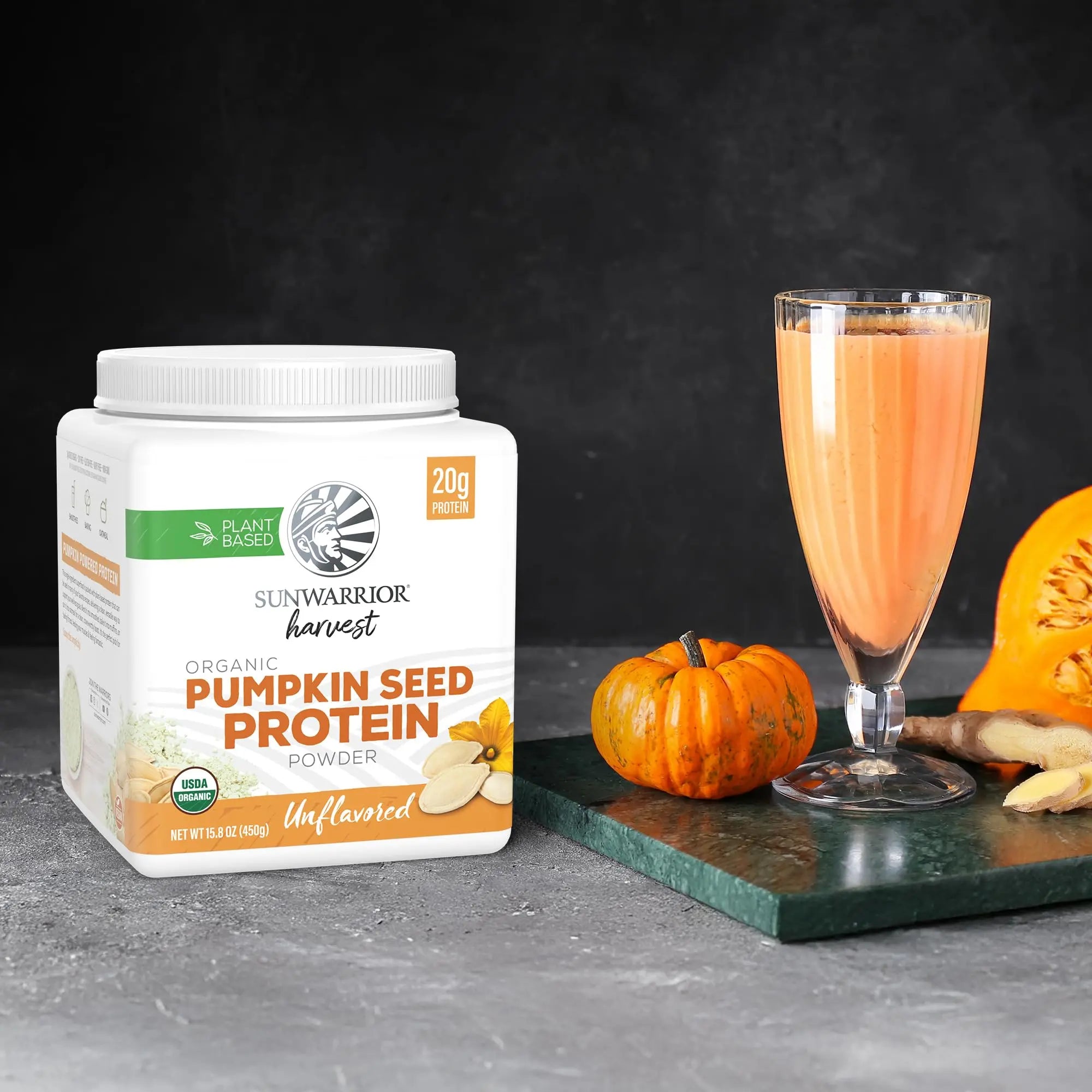 Organic Pumpkin Seed Protein Powder Cold Pressed, Simple Single-Ingredient Superfood Plant-Based, Easy to Digest All 9 Essential Amino Acids Mild Flavor for Smoothies Sunwarrior uk supplements