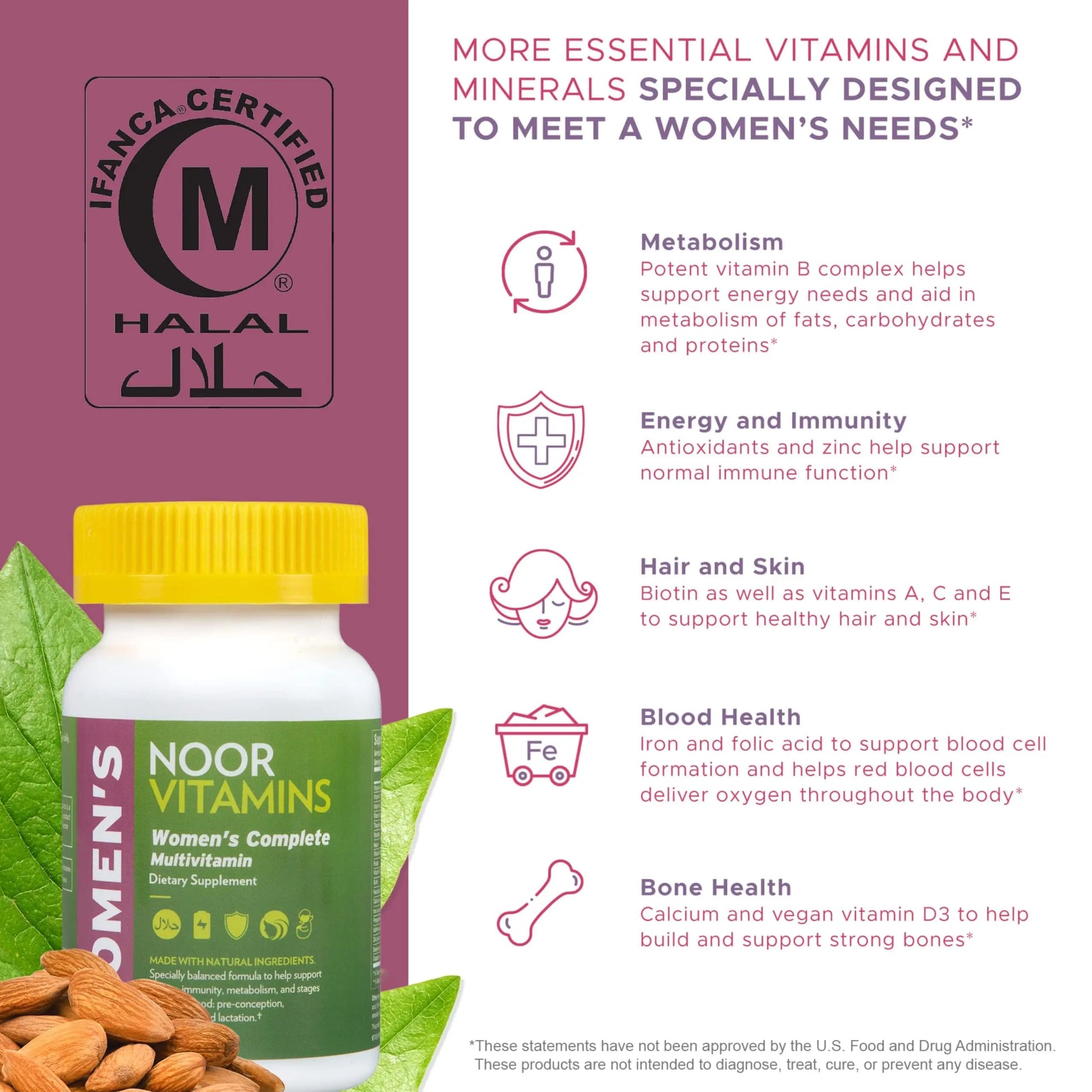 Noor Vitamins Women's Multivitamin and Omega Fish Oil Supplement Bundle Noor Vitamins uk supplements