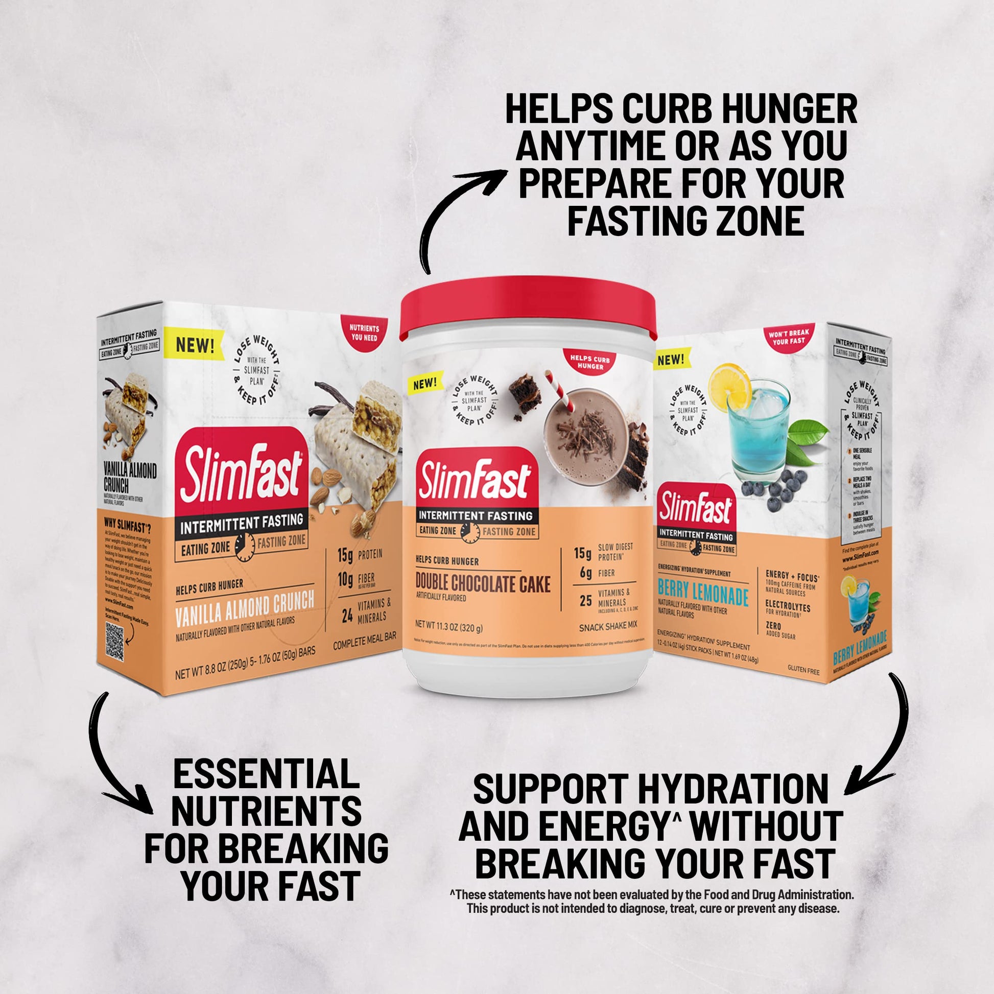 SlimFast Intermittent Fasting, Casein Protein Powder, Biotin with Vitamin & Mineral Bend SlimFast uk supplements