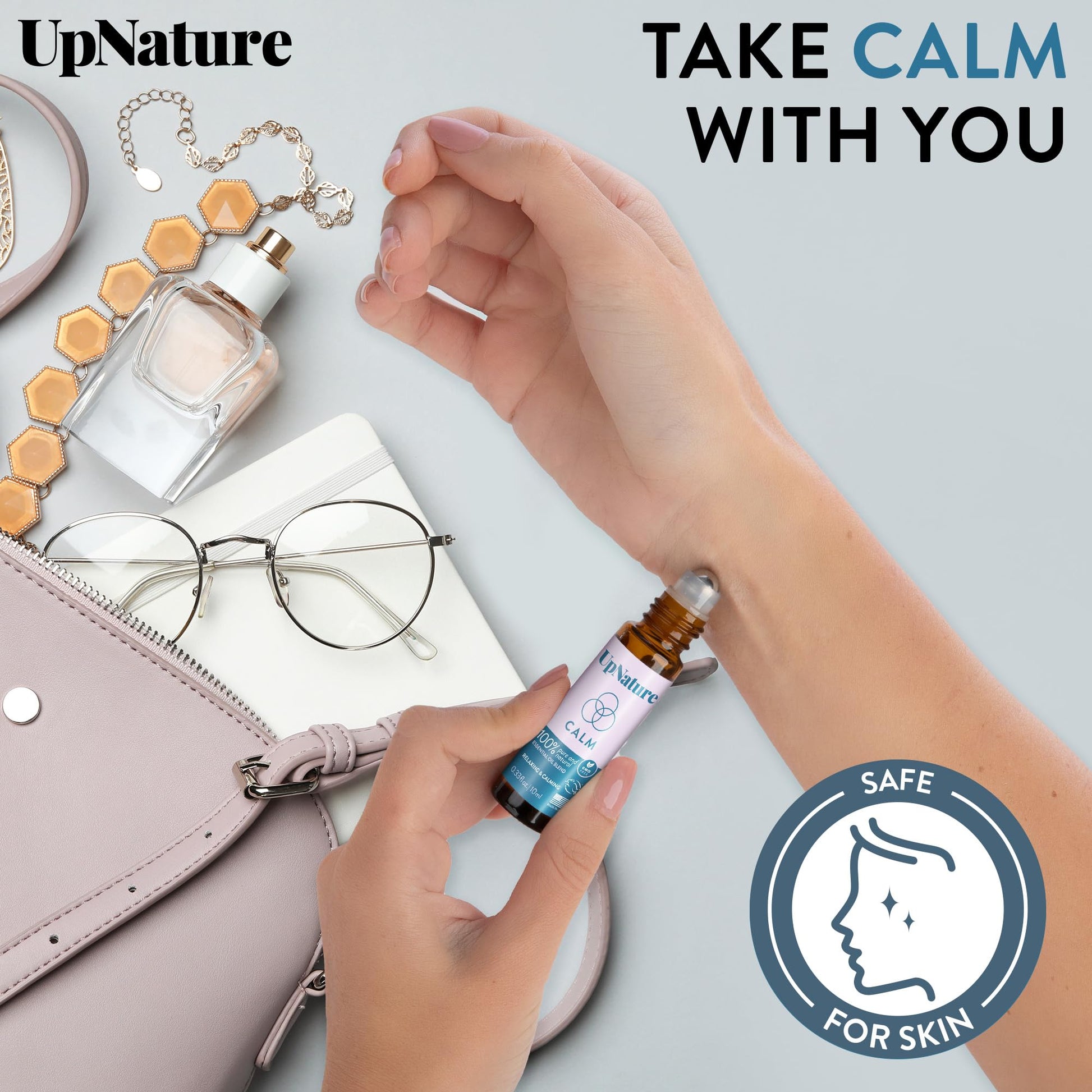 UpNature Calm Essential Oil Roll On Blend – Stress Relief & Relaxation Gifts for Women – Calming UpNature uk supplements