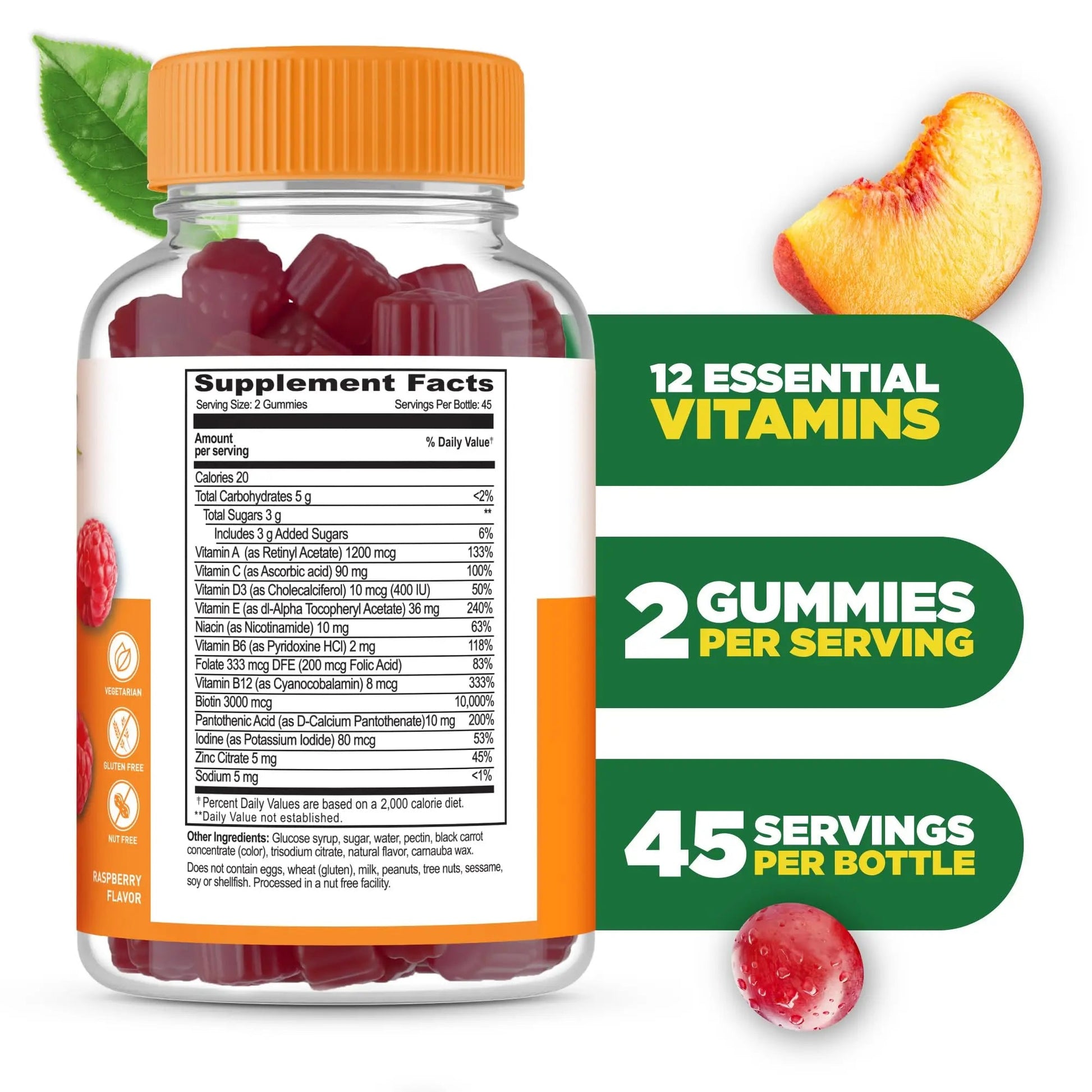 Lifeable Womens Multivitamin Gummy | with Vitamin A, C, D, E, Niacin, B6, Folate, B12, Biotin, Pantothenic Acid, Iodine, Zinc | Lifeable uk supplements
