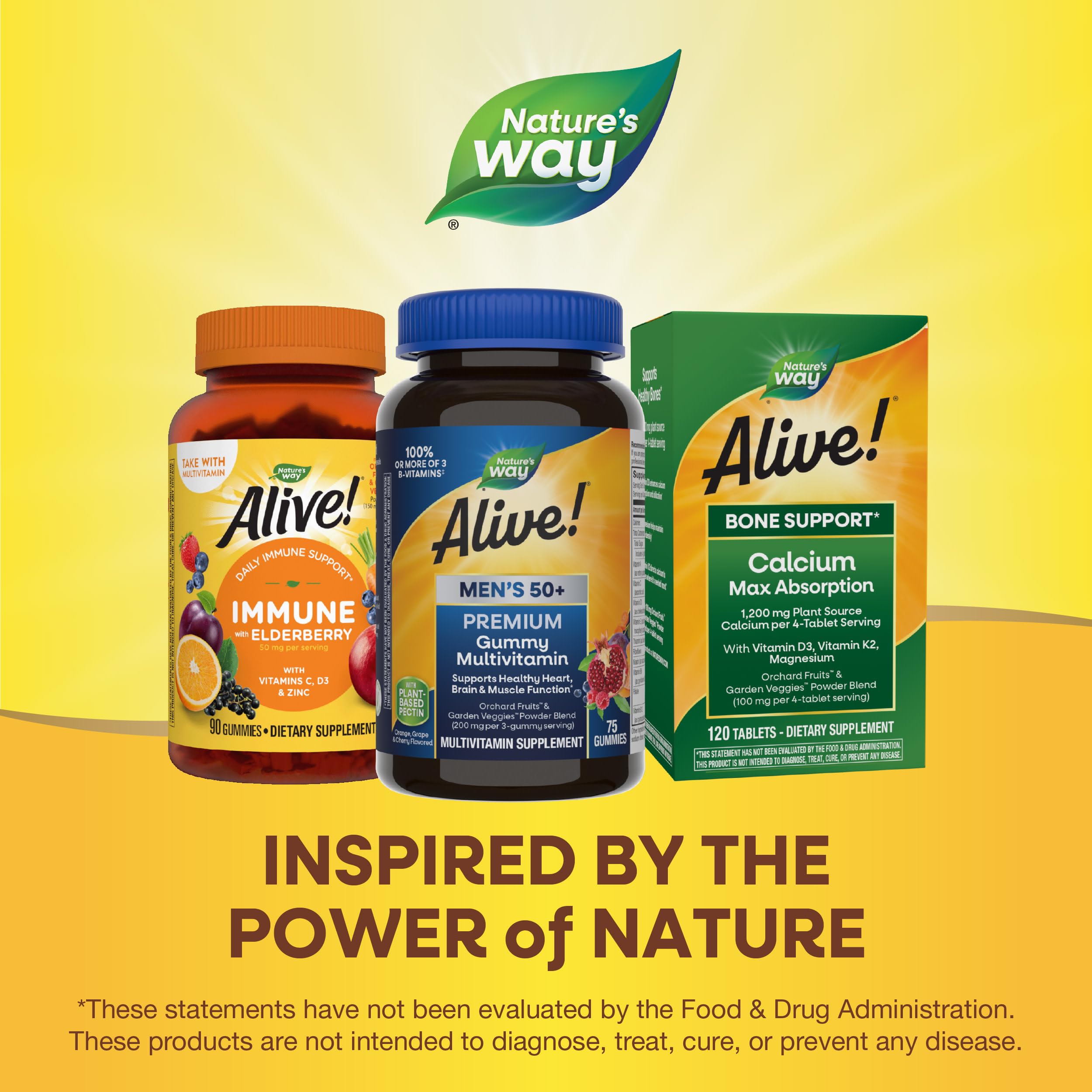 Nature’s Way Alive! Men’s 50+ Premium Gummy Multivitamin, Supports Healthy Heart, Brain & Muscle Function Nature's Way uk supplements