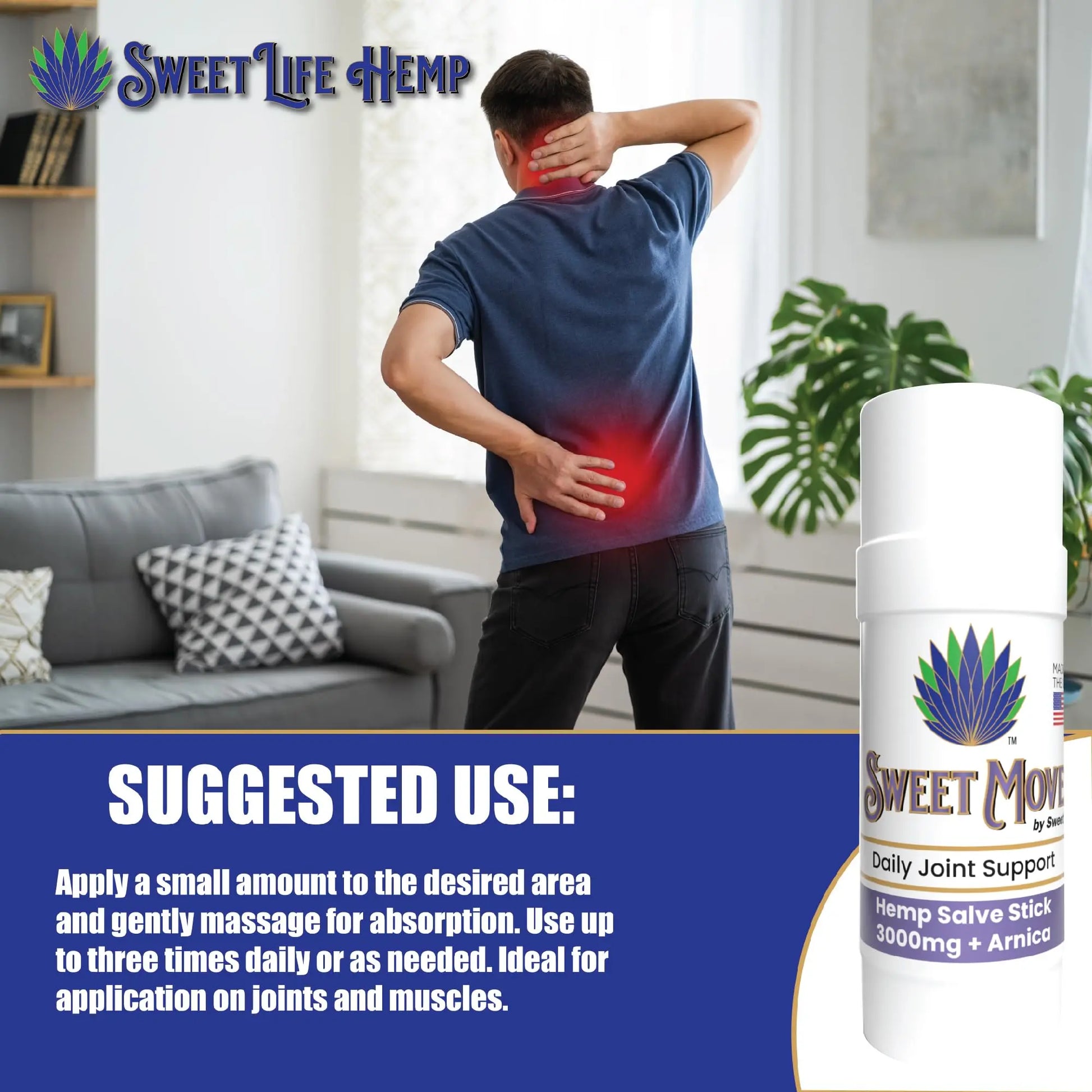 Sweet Life | Hemp Salve Stick | 3000mg | Organic Botanical Balm | Twist-Up Applicator | Small Business | Muscle & Joint Comfort Sweet Life uk supplements