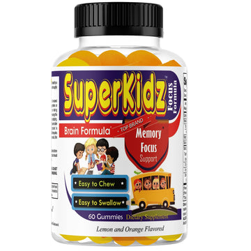 Superkids Focus Gummies for Kids, Omega 3 Gummy Kids Focus and Attention Supplements, Teen Brain Focus Vitamins, Non-GMO Gummy Vitamins, Tasty Lemon & Orange, 60 Count Celebrity LifeStyle Product uk supplements