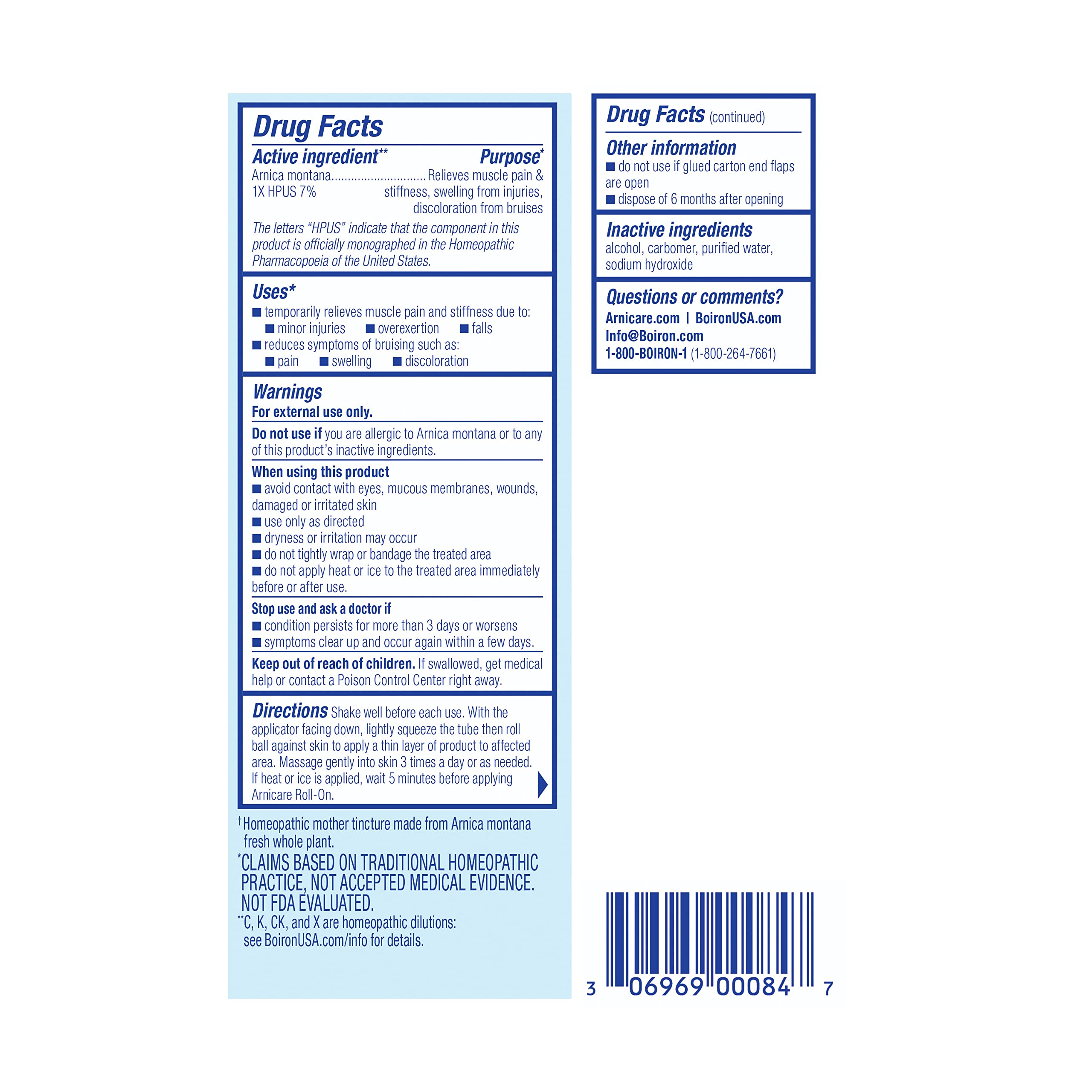 Boiron Arnicare Roll-on gel, for bruising, pain, stiffness, aches, Homeopathic Medicine for Pain Relief, 1.5 Ounce (Pack of 1) Boiron uk supplements