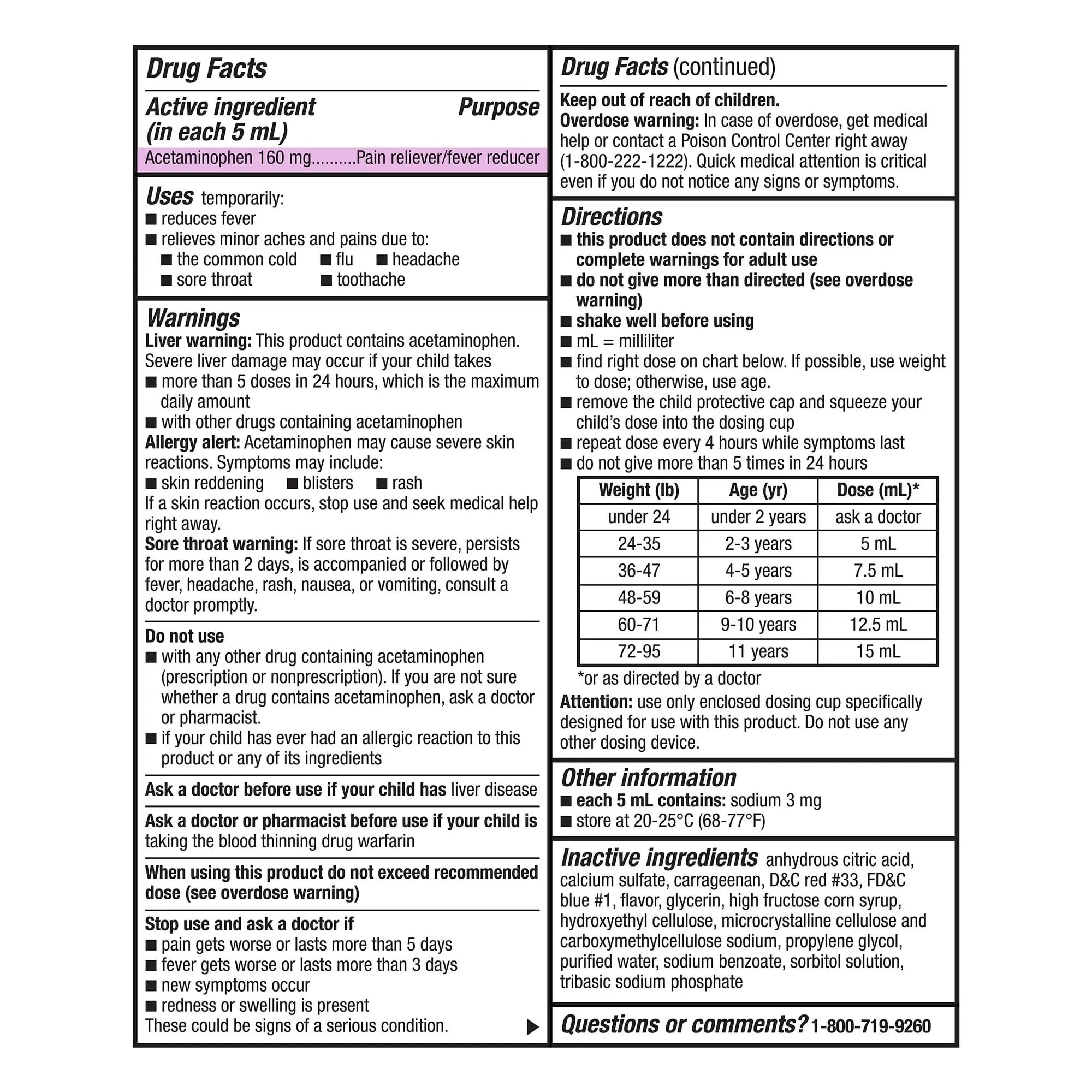 GoodSense Children's Pain and Fever, Acetaminophen 160 mg per 5 mL Oral Suspension, Grape Flavor, 8 FL OZ GoodSense uk supplements