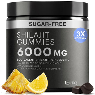 Shilajit Gummies 6000mg Equivalent (3X Stronger) – Himalayan Sourced + Ashwagandha + Turmeric – Lab Tested Toniiq uk supplements