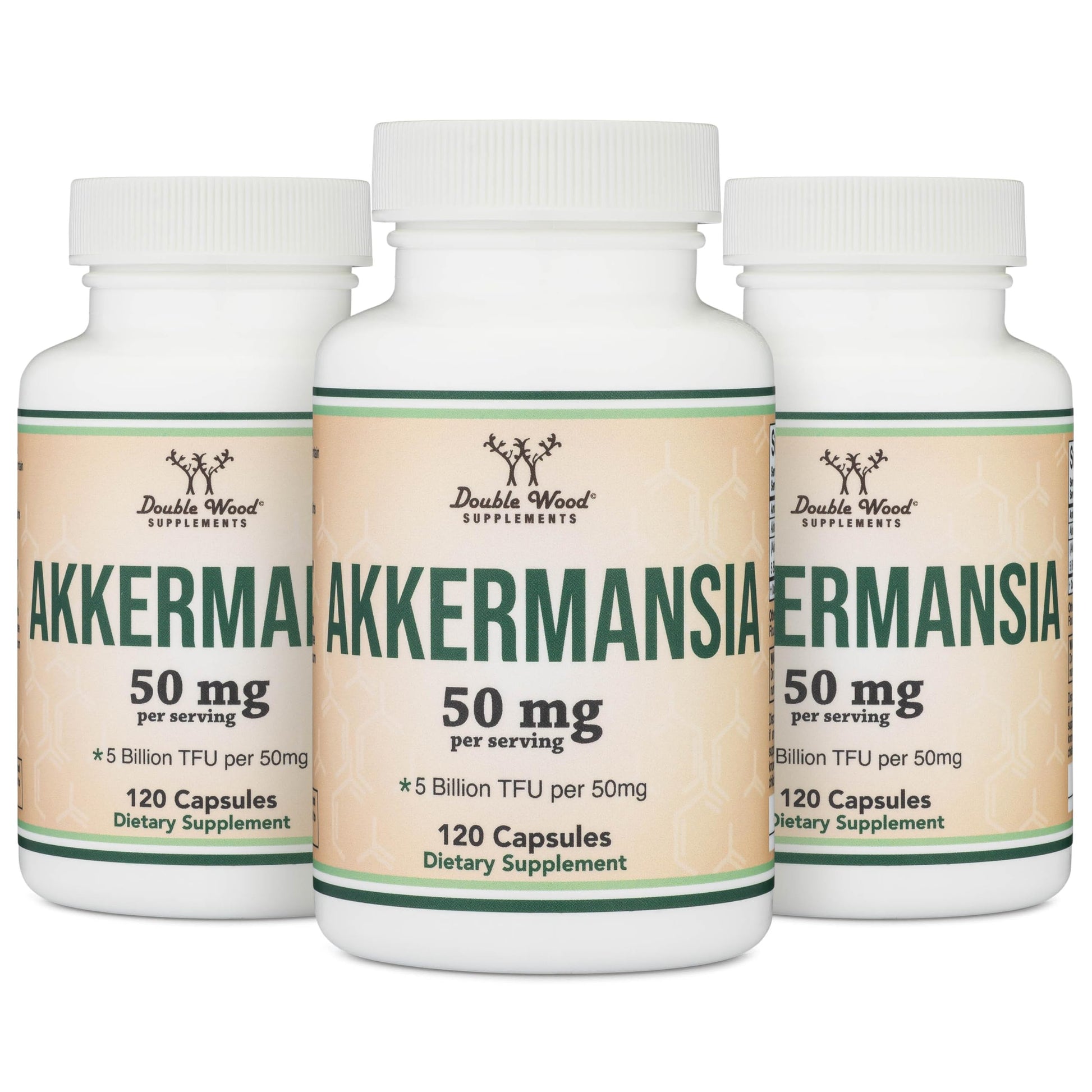 Akkermansia Probiotic and Postbiotic (Increases GLP-1 Production) 120 Capsules, 50mg per Serving (Third Party Tested to 5 Billion TFU per Serving, 50 Billion CFU per Gram) by Double Wood Double Wood Supplements uk supplements