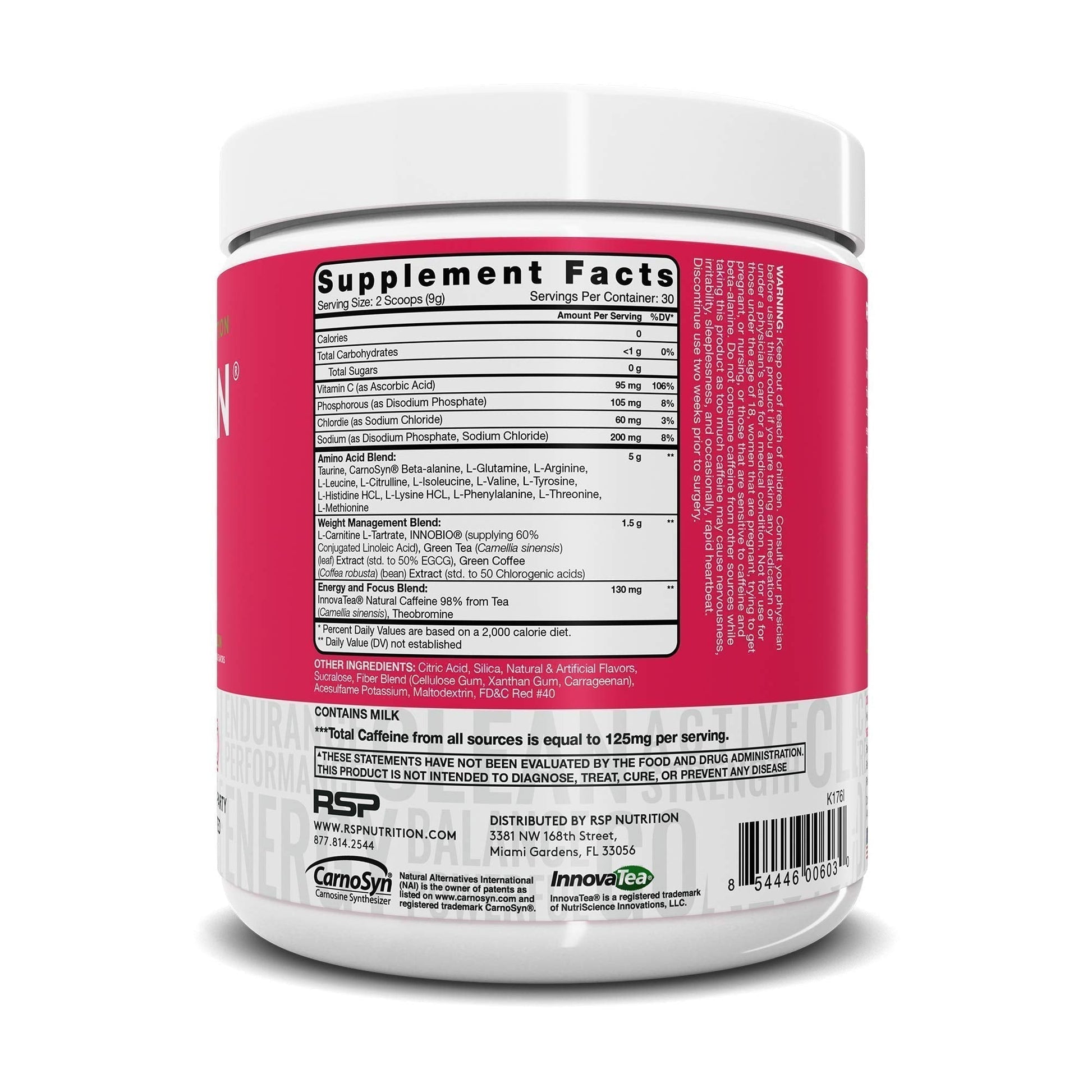 RSP NUTRITION AminoLean Pre Workout Energy (Watermelon 30 Servings) with TrueFit RSP NUTRITION uk supplements