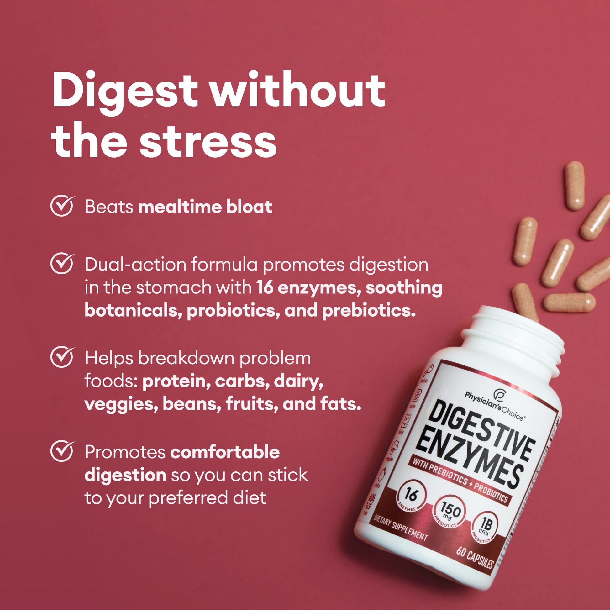 Physician's CHOICE Digestive Enzymes - Multi Enzymes, Bromelain, Organic Prebiotics Physician's CHOICE uk supplements