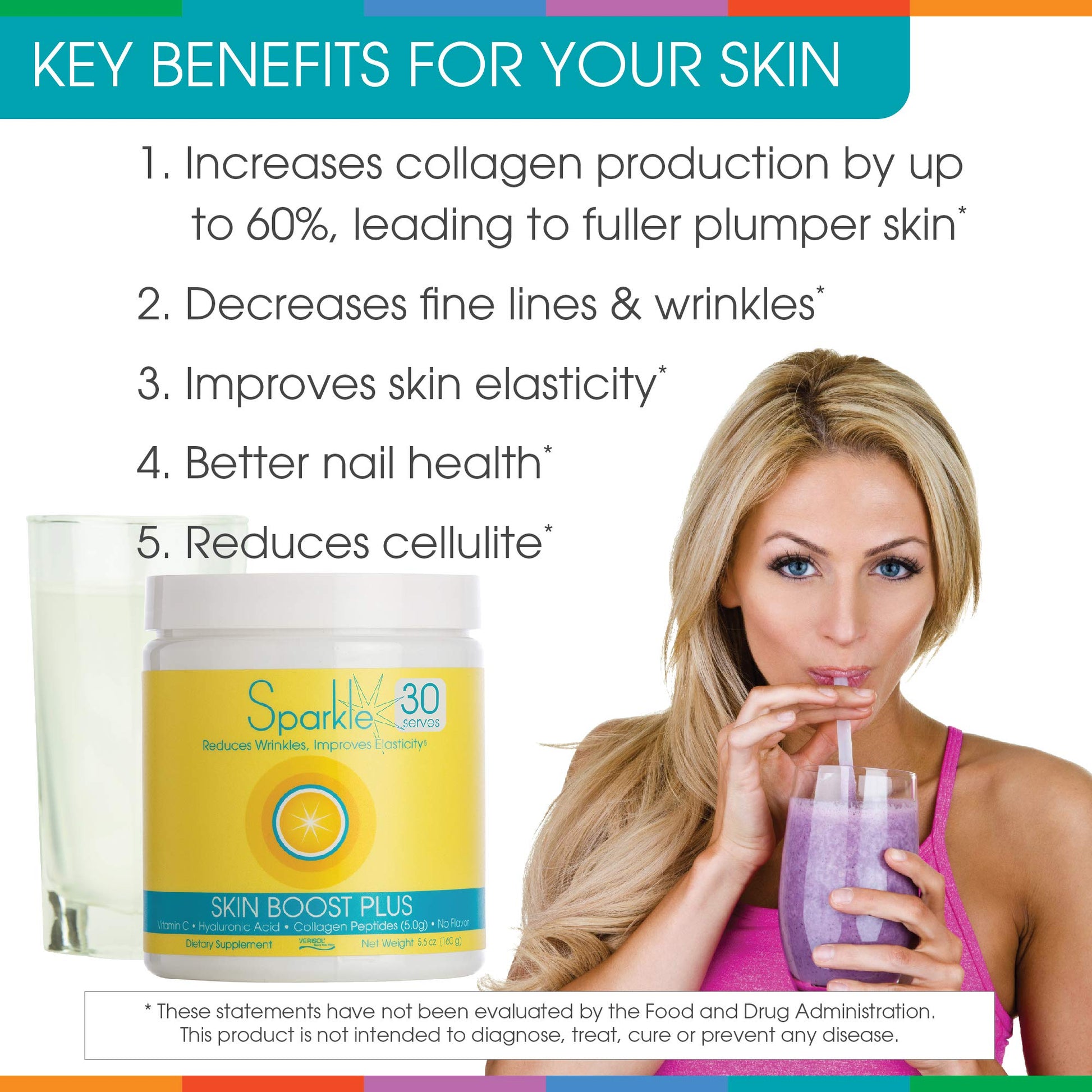 Hydrolyzed Collagen Powder - Sparkle Skin Boost Plus (No Flavor) [30-Serves] Verisol Pept Sparkle Collagen uk supplements