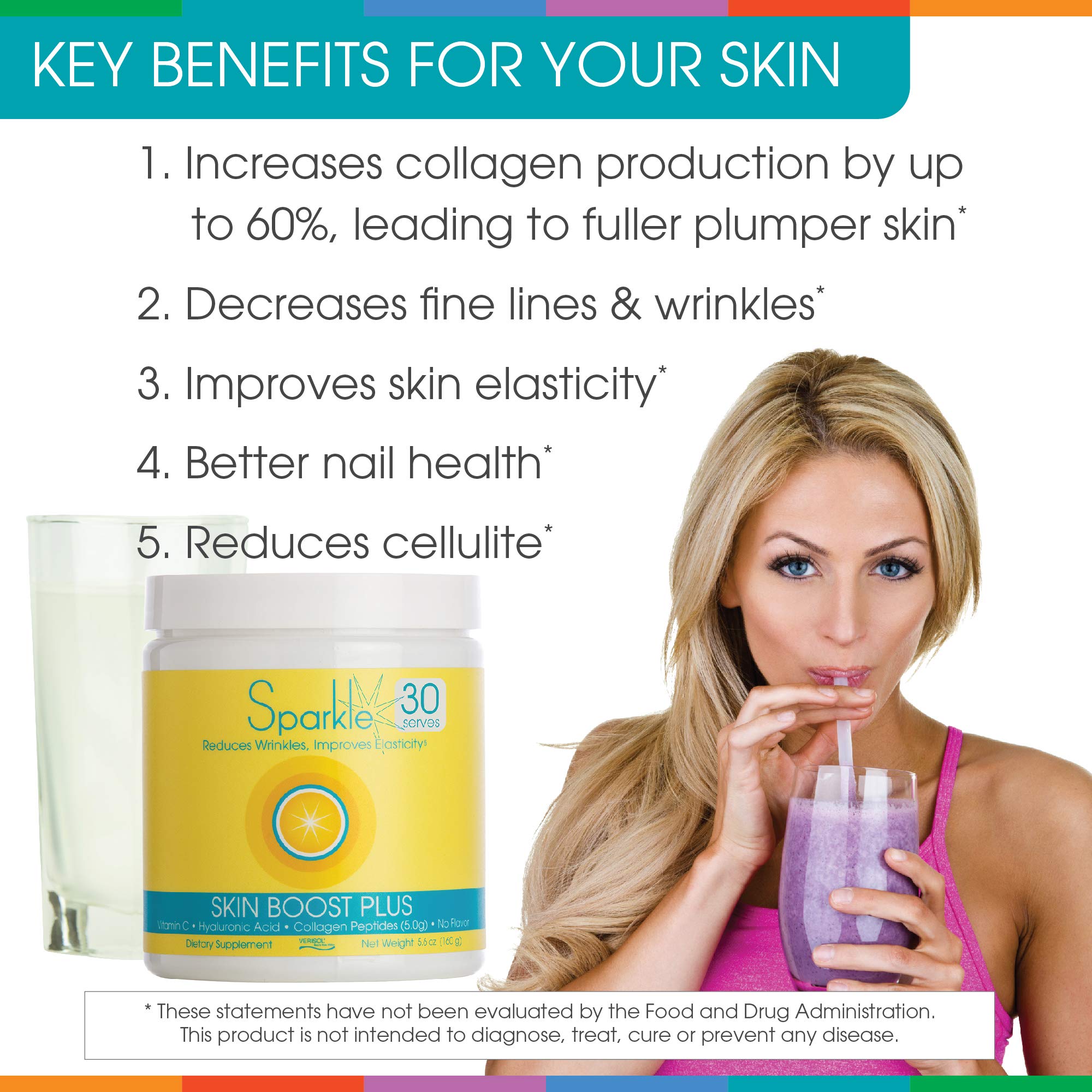 Hydrolyzed Collagen Powder - Sparkle Skin Boost Plus (No Flavor) [30-Serves] Verisol Pept Sparkle Collagen uk supplements