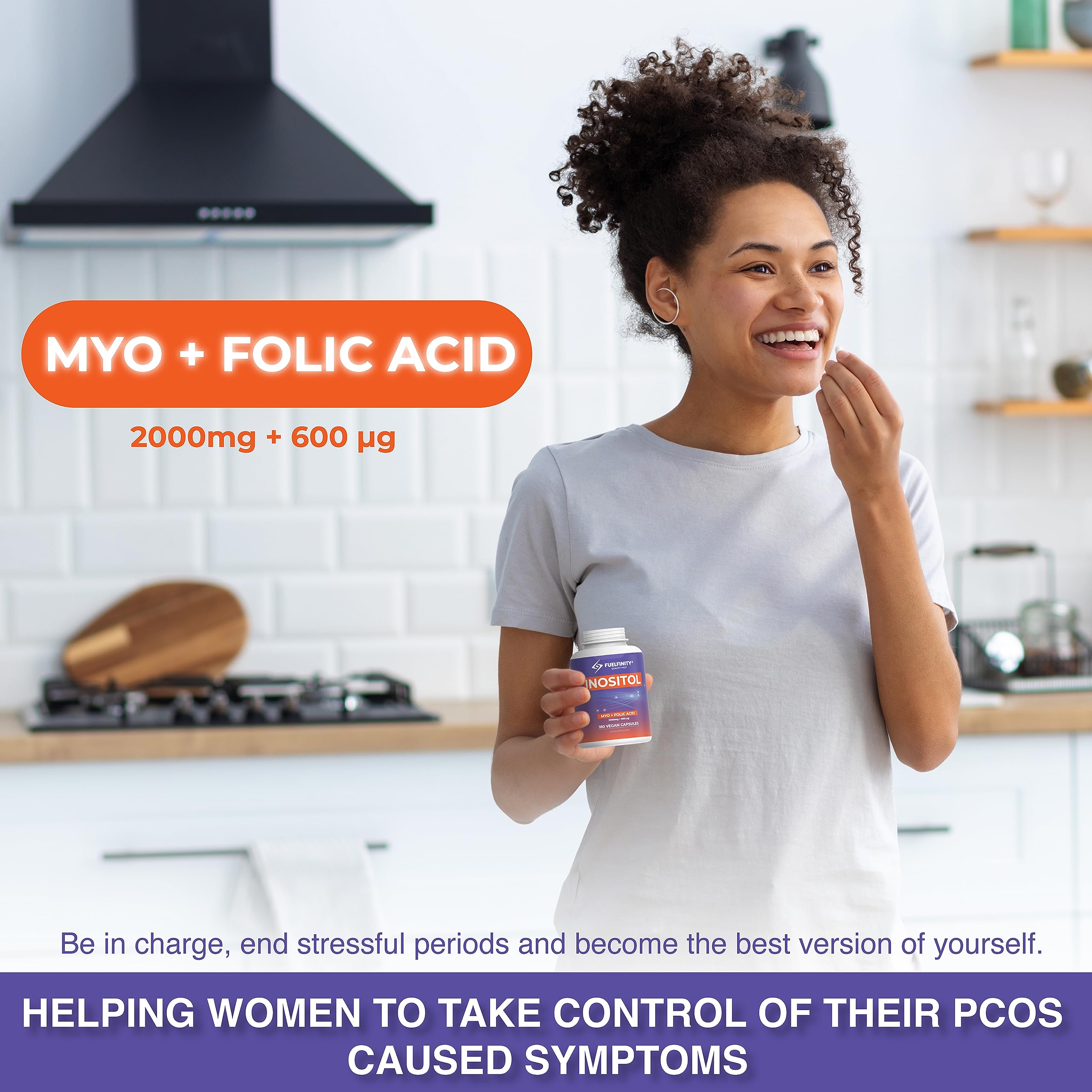 Myo-Inositol & Folic Acid | 2000mg Inositol | 180 Capsules | PCOS and Fertility Supplement FuelFinity uk supplements