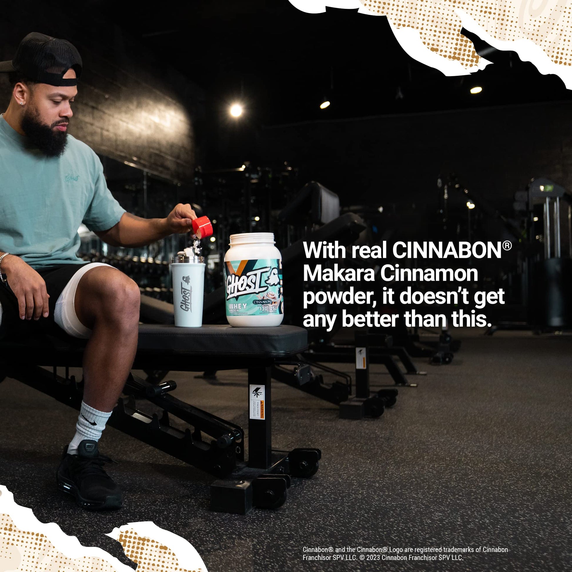 GHOST Whey Protein Powder, Cinnabon - 2LB Tub, 25G of Protein - Cinnamon Roll Flavore GHOST uk supplements